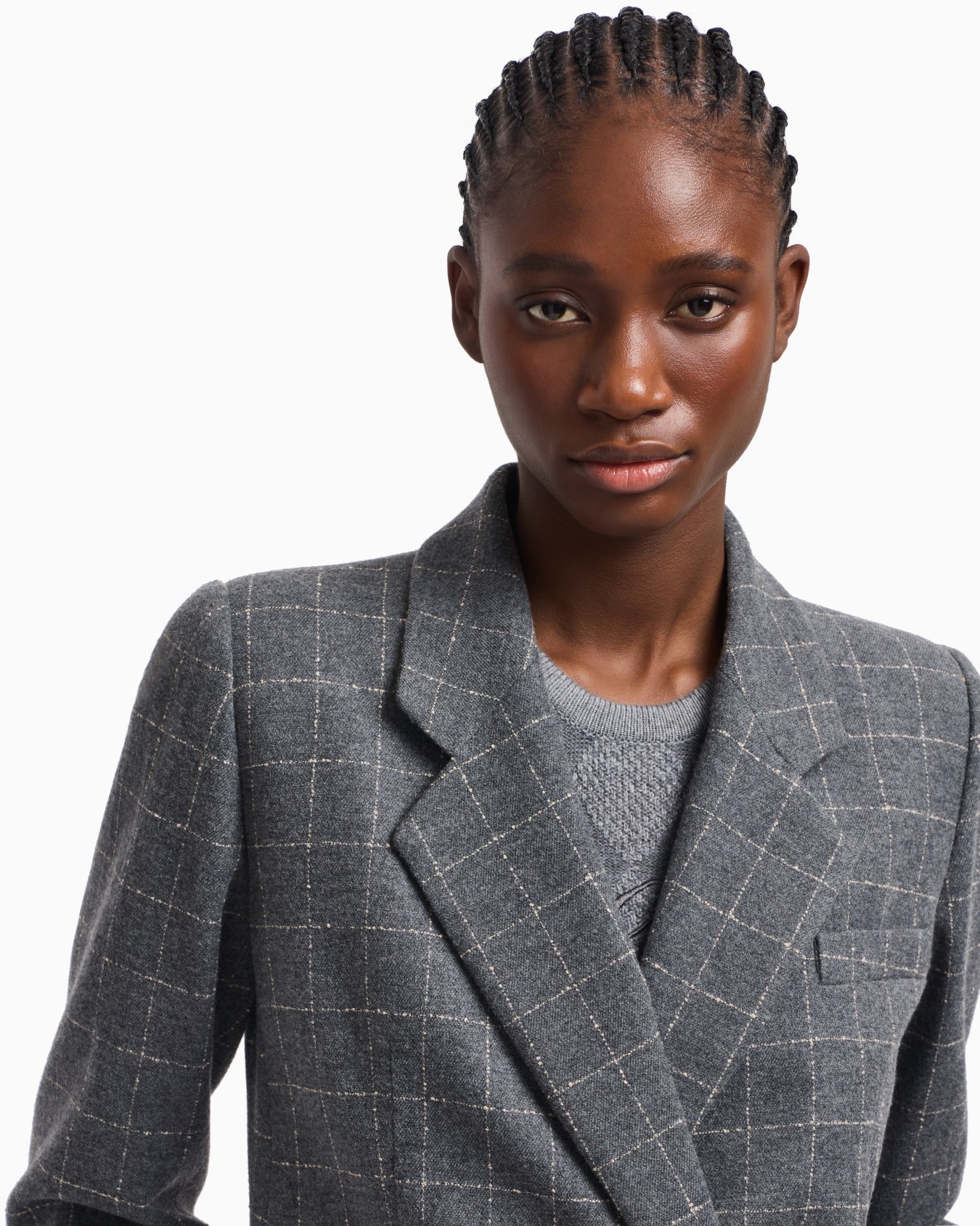 Icon flannel double-breasted blazer with a check motif Slide 4