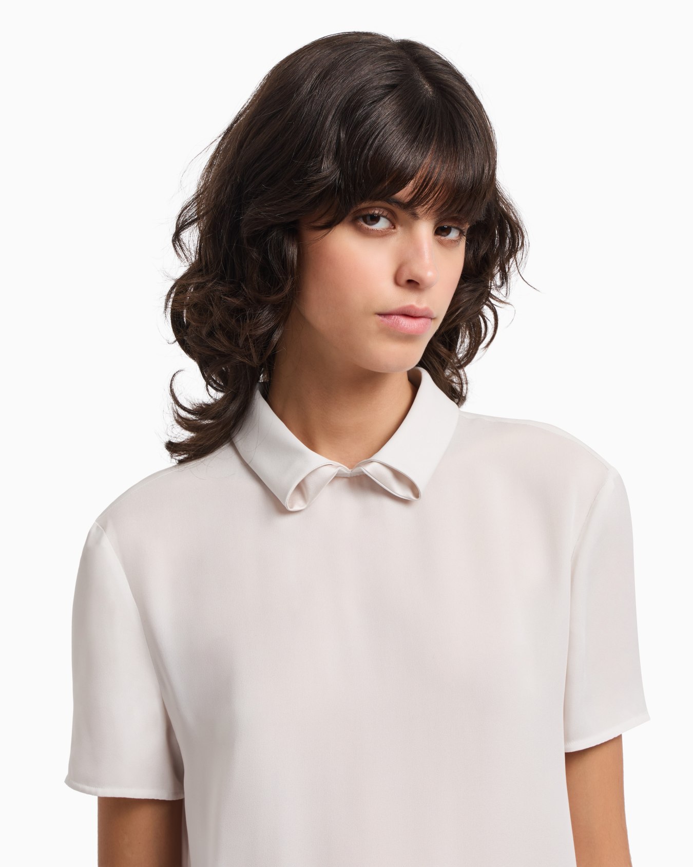 Icon silk double-georgette, short-sleeved blouse Slide 4