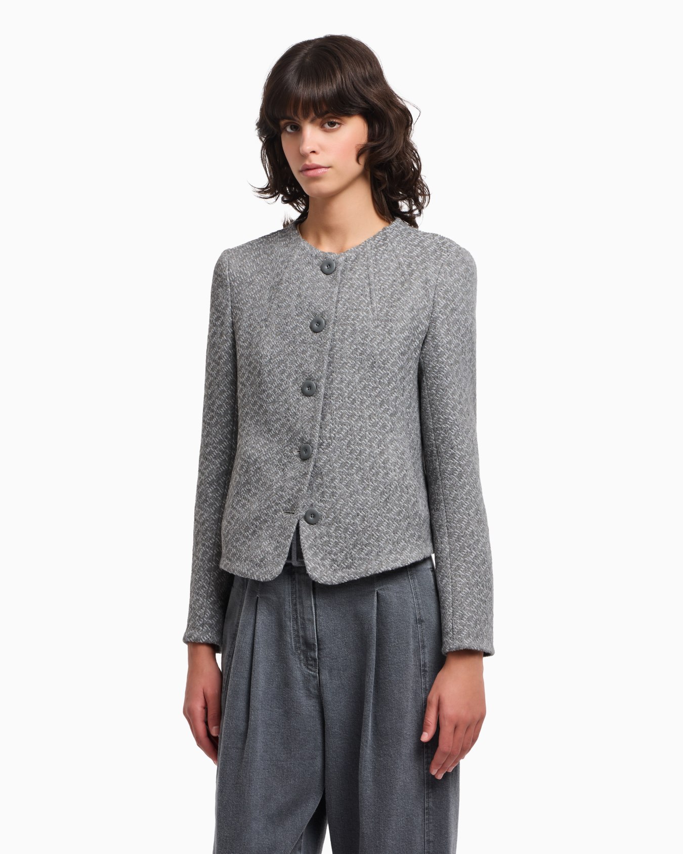 Icon tricot-effect jacquard knit jacket Slide 3