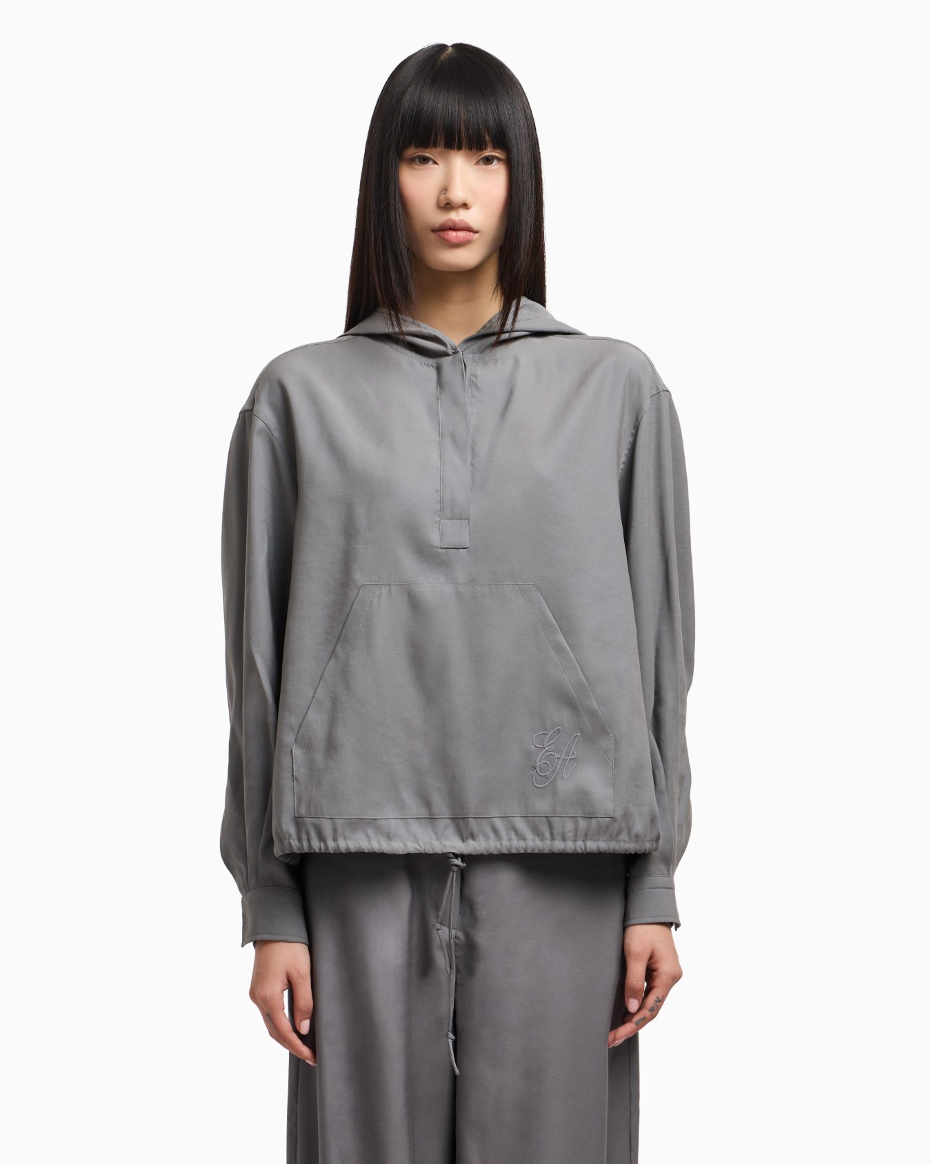 Icon fluid modal-blend fabric hooded shirt Slide 4