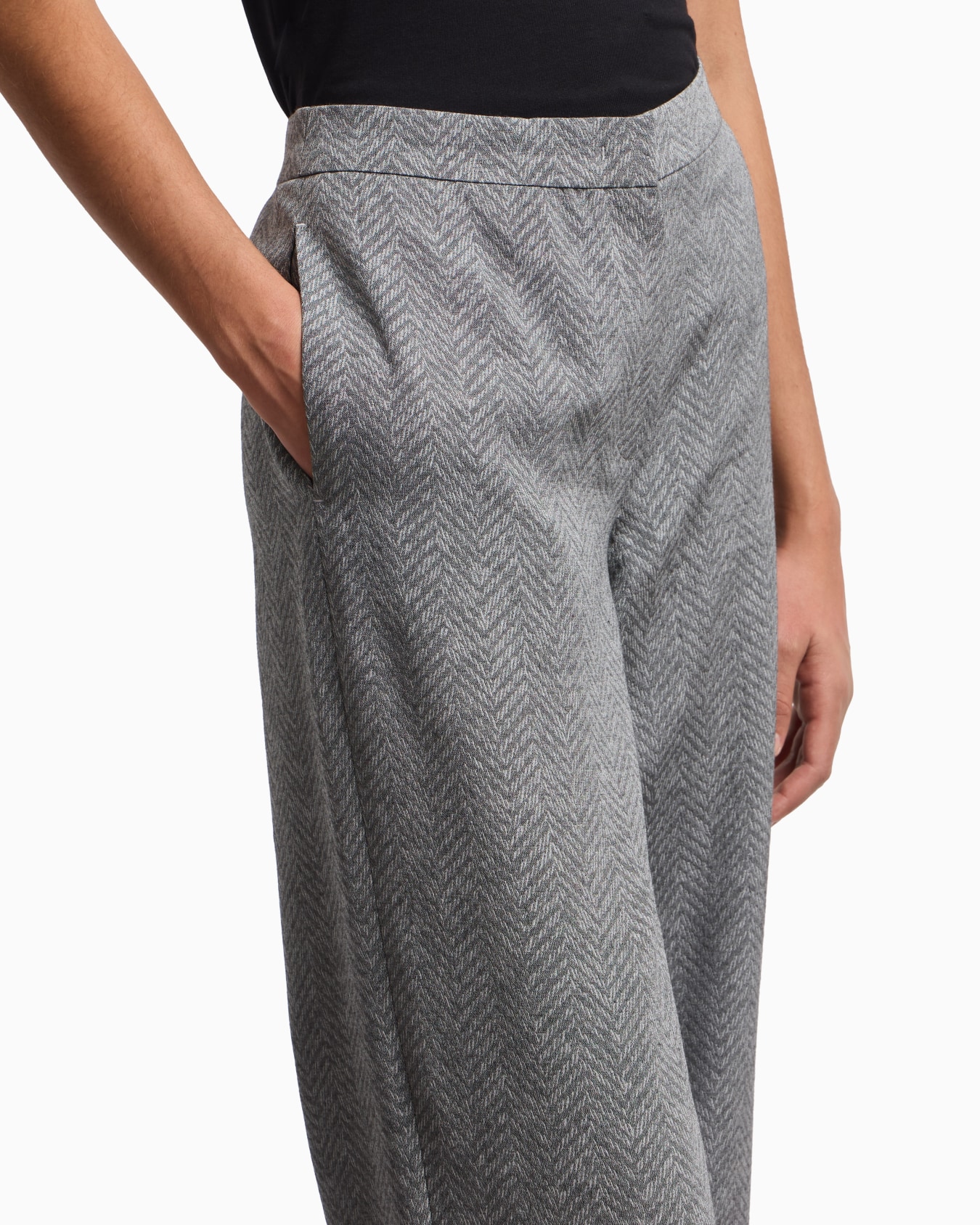 Pantaloni in misto viscosa chevron Icon Slide 4