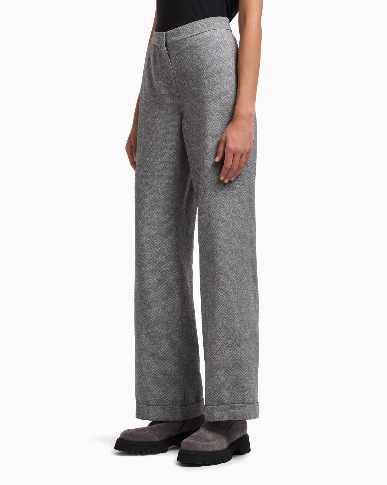 Pantaloni in misto viscosa chevron Icon Slide 3