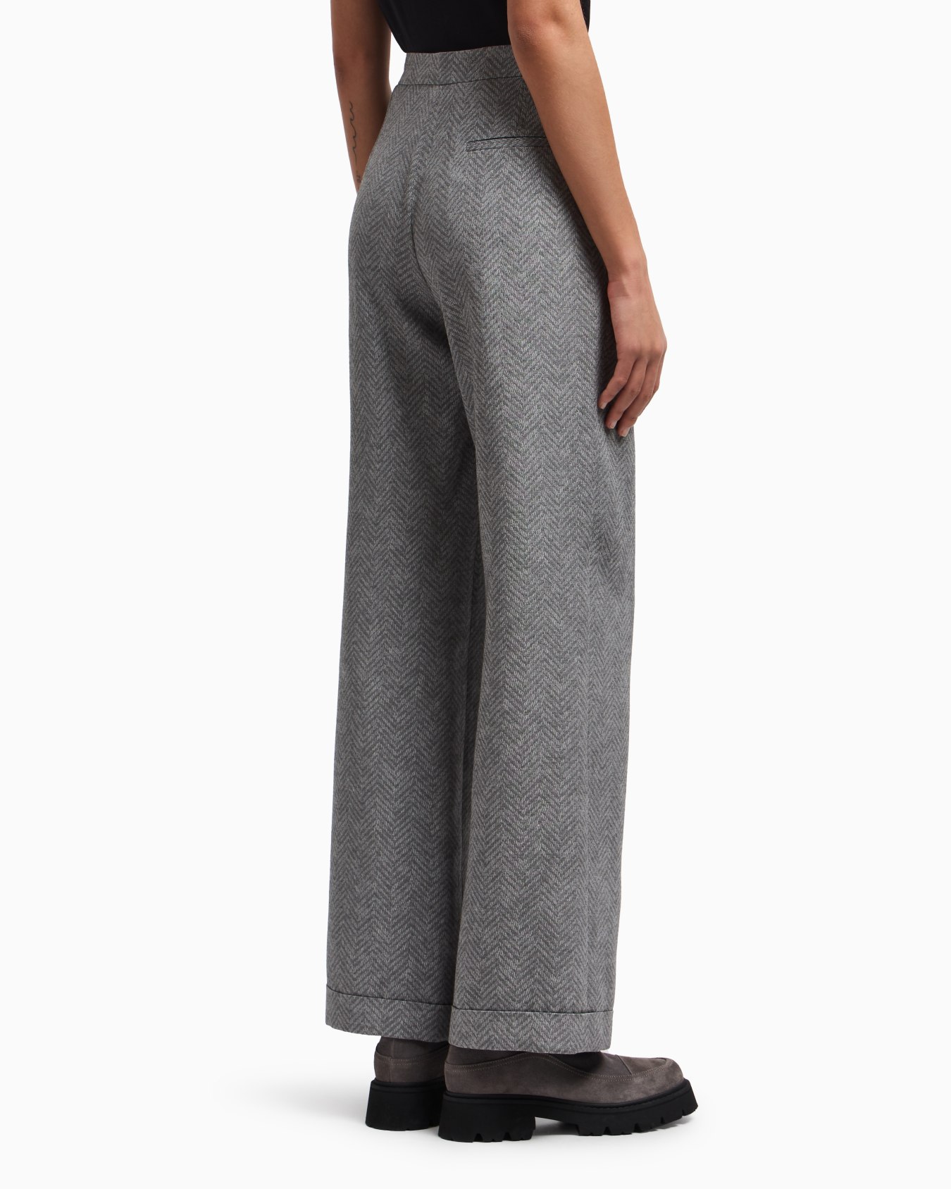 Pantaloni in misto viscosa chevron Icon Slide 2