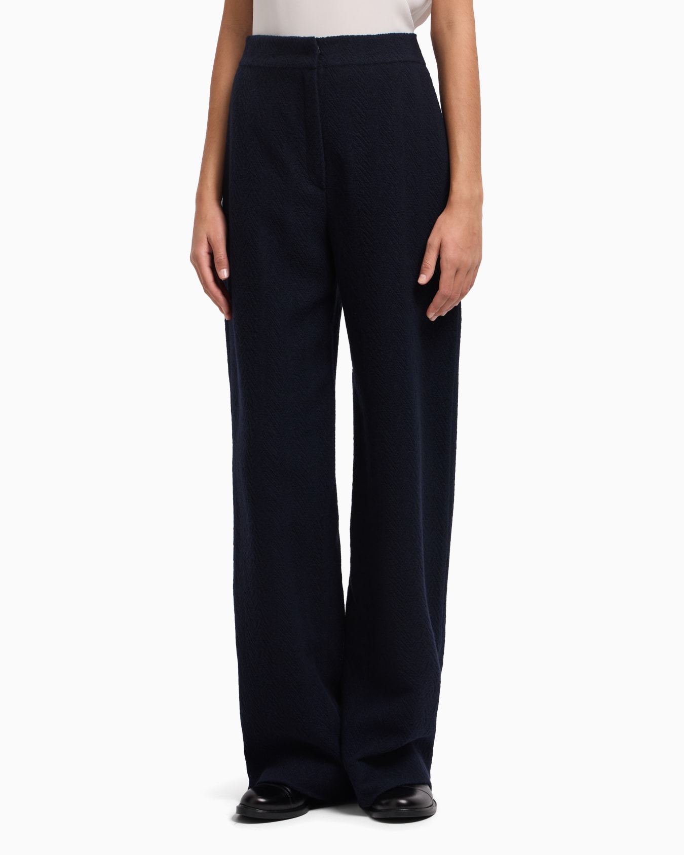 Pantalones anchos con motivo chevrón en tejido jacquard Icon Diapositiva 3