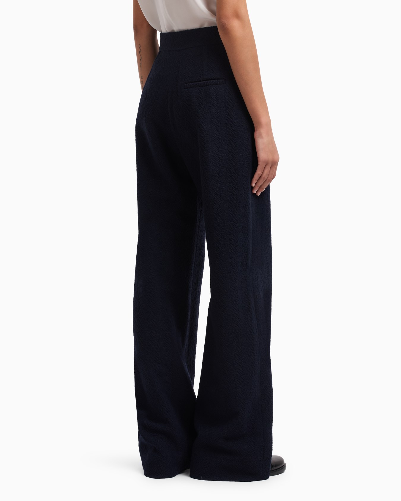 Pantalones anchos con motivo chevrón en tejido jacquard Icon Diapositiva 2