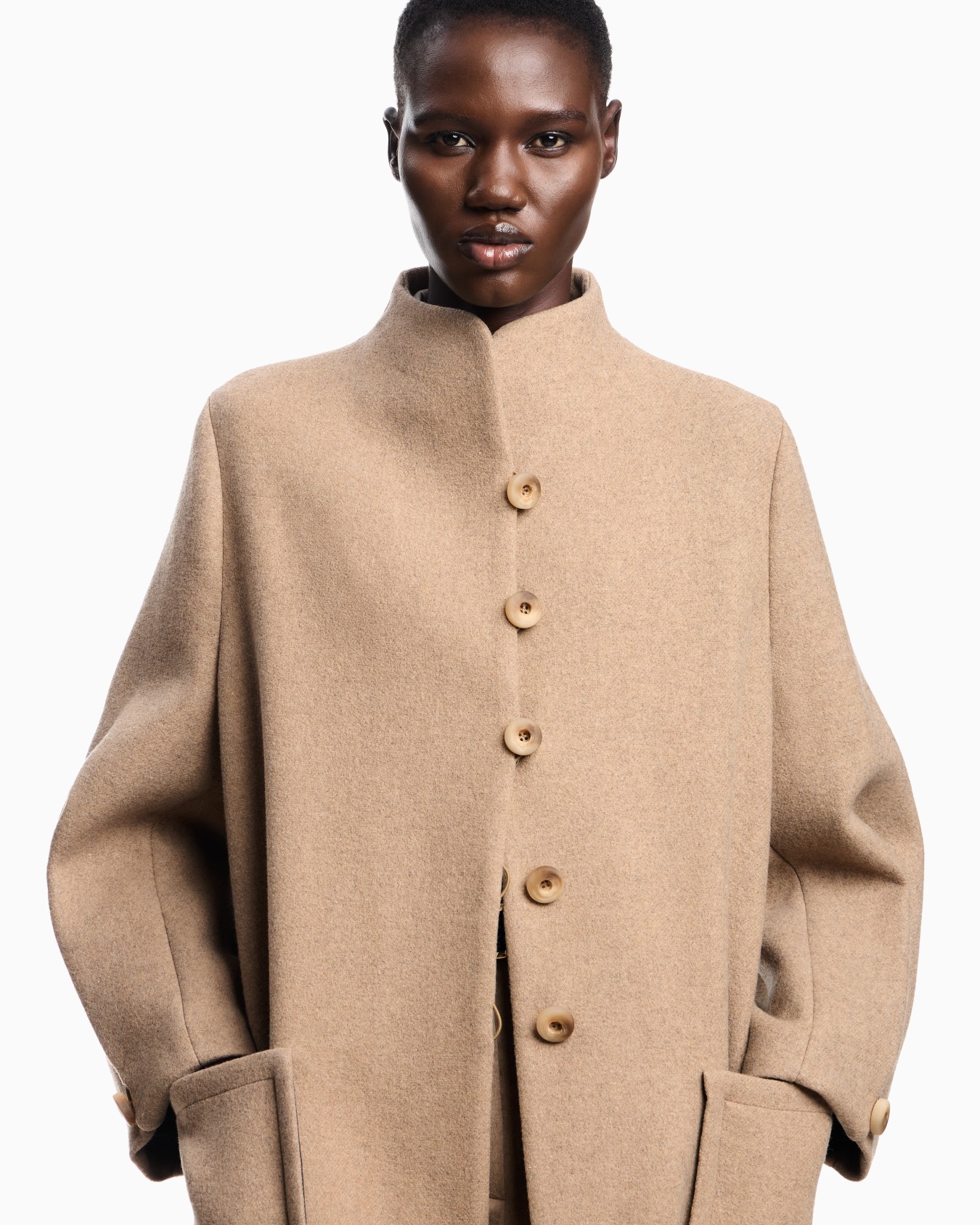 Manteau à simple boutonnage en mélange de laine Icon Diapositive 3