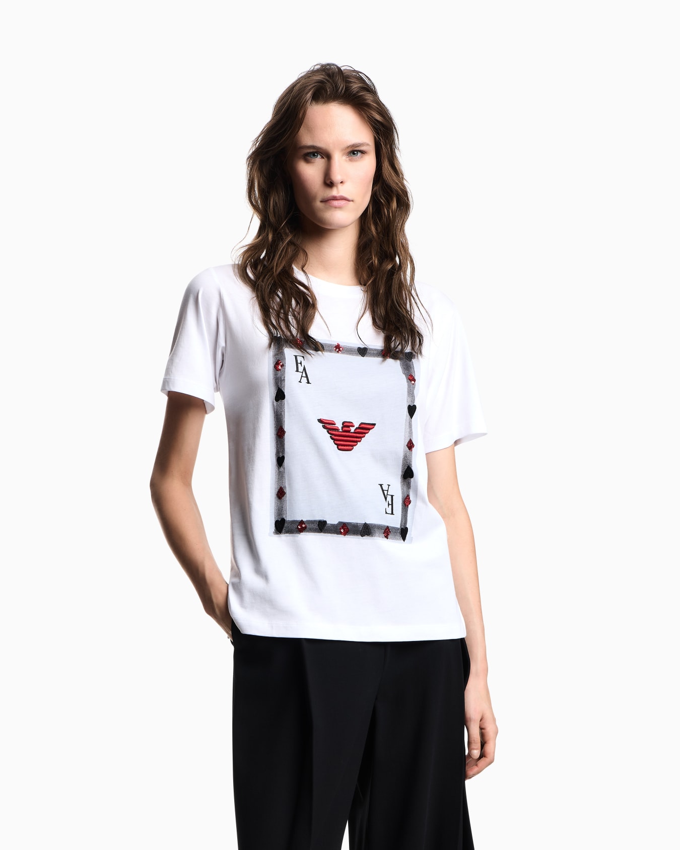 Supima jersey T-shirt with Jeu de Cartes print Slide 3