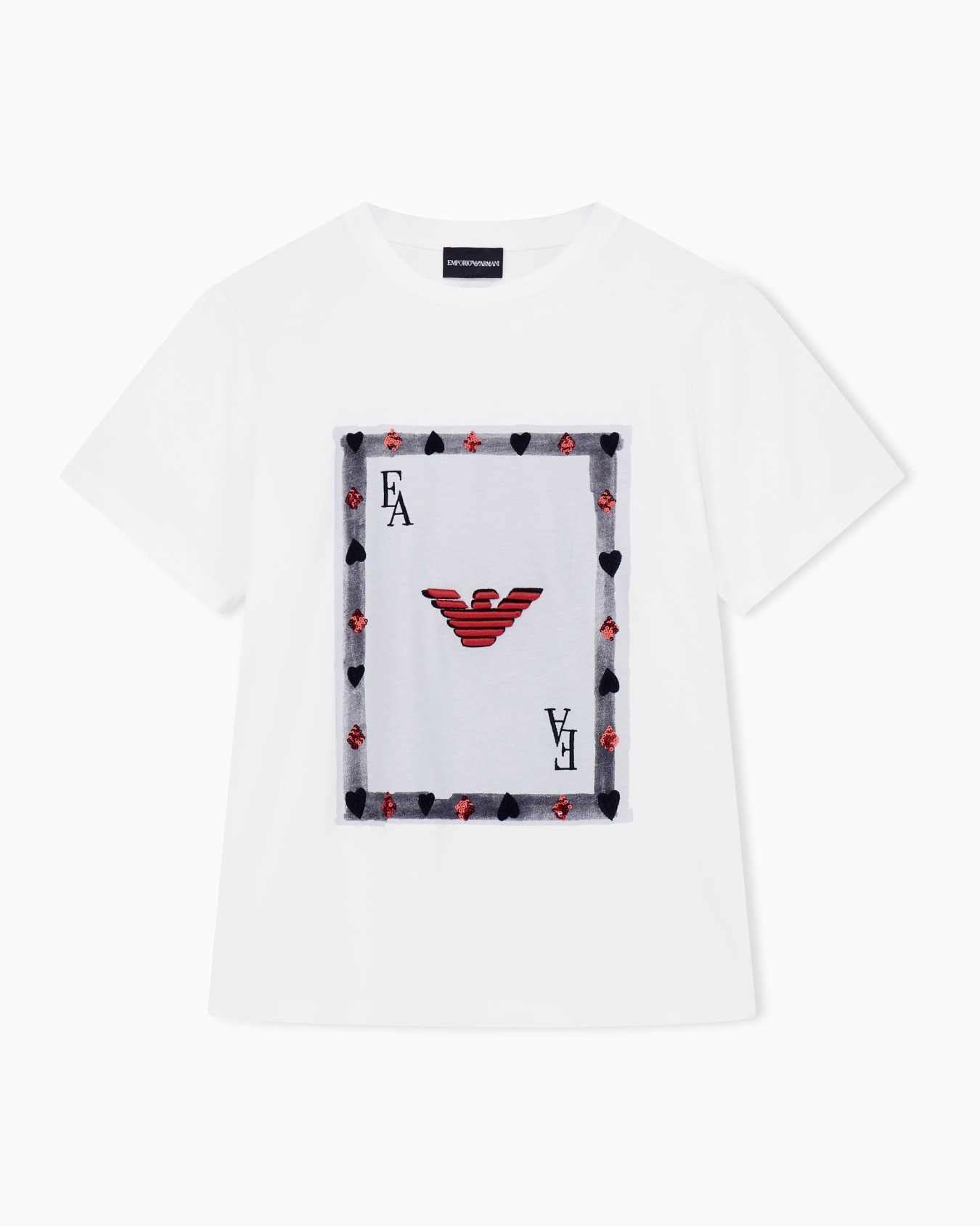T-shirt in jersey Supima con stampa Jeu de Cartes Slide 0