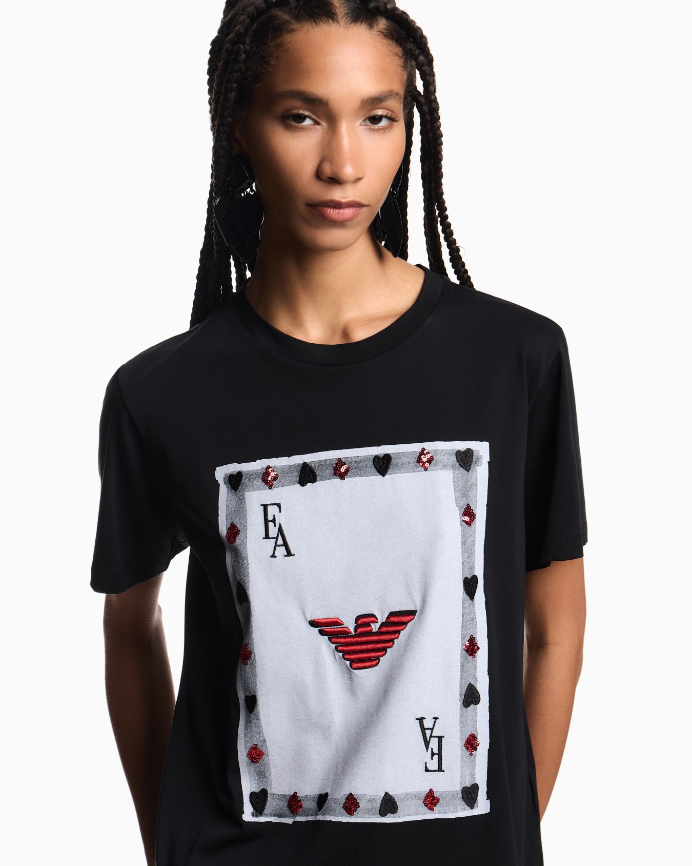 T-shirt in jersey Supima con stampa Jeu de Cartes Slide 4
