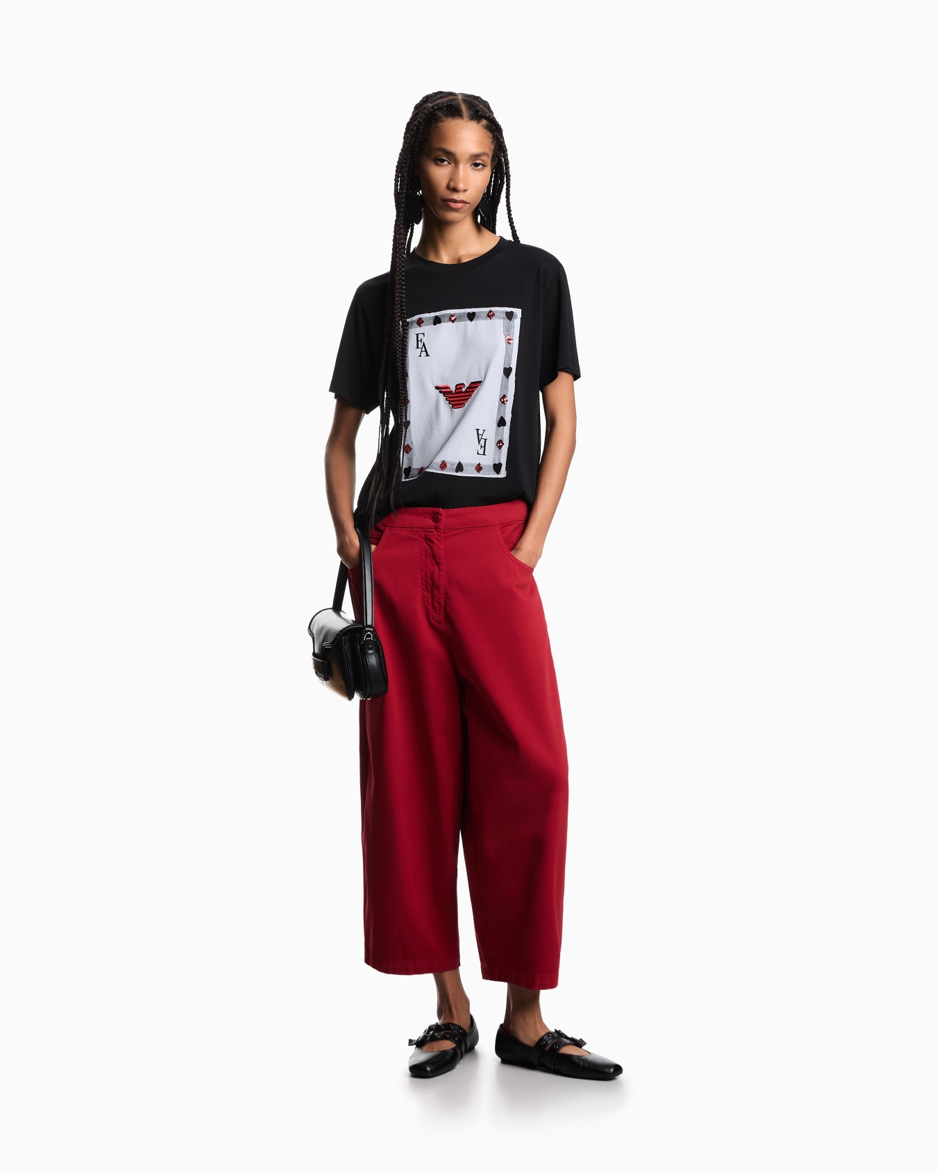 T-shirt in jersey Supima con stampa Jeu de Cartes Slide 1