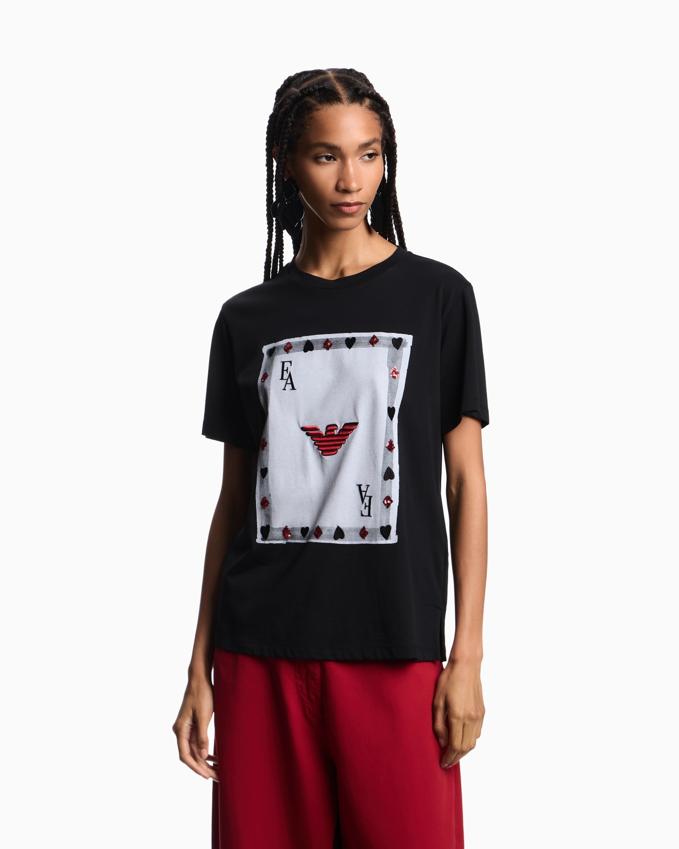 T-shirt in jersey Supima con stampa Jeu de Cartes Slide 3
