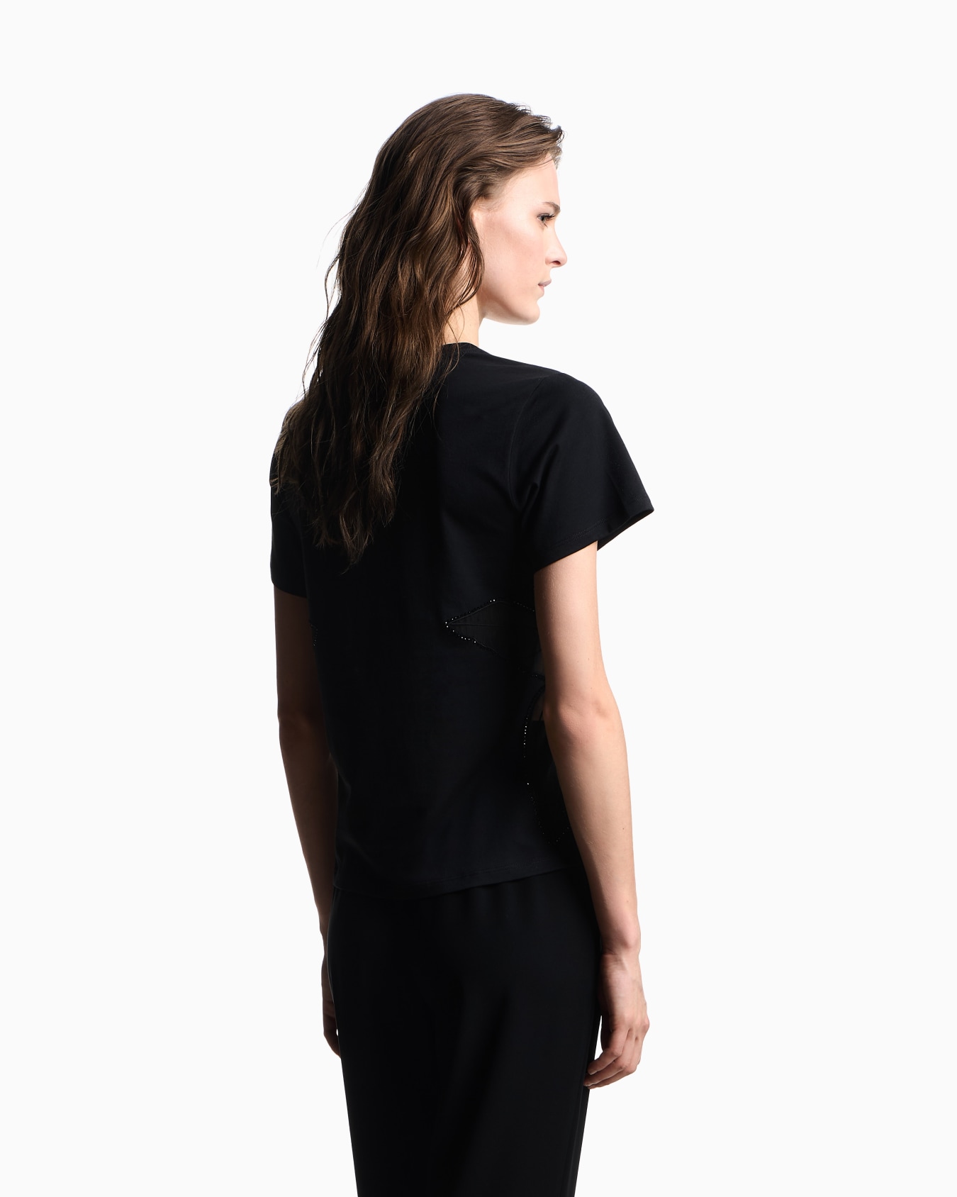 ASV Supima jersey T-shirt with tulle inserts Slide 2