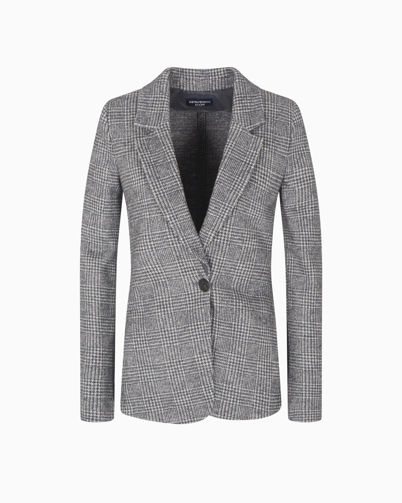 Icon Blazer, einreihig, aus kompaktem Jersey-Strick mit Prince-of-Wales-Muster Folie 0