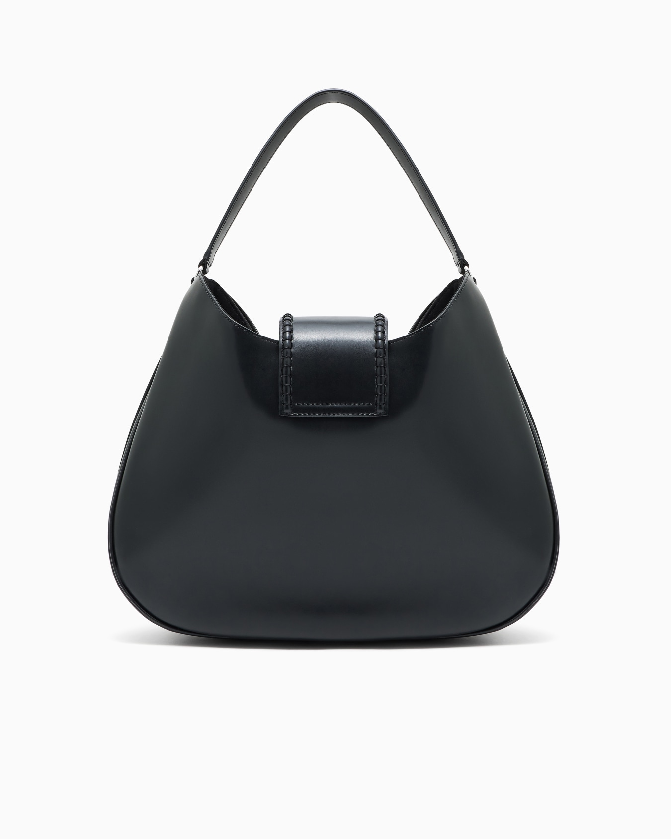 Large leather hobo shoulder bag with buckle  Slide 2