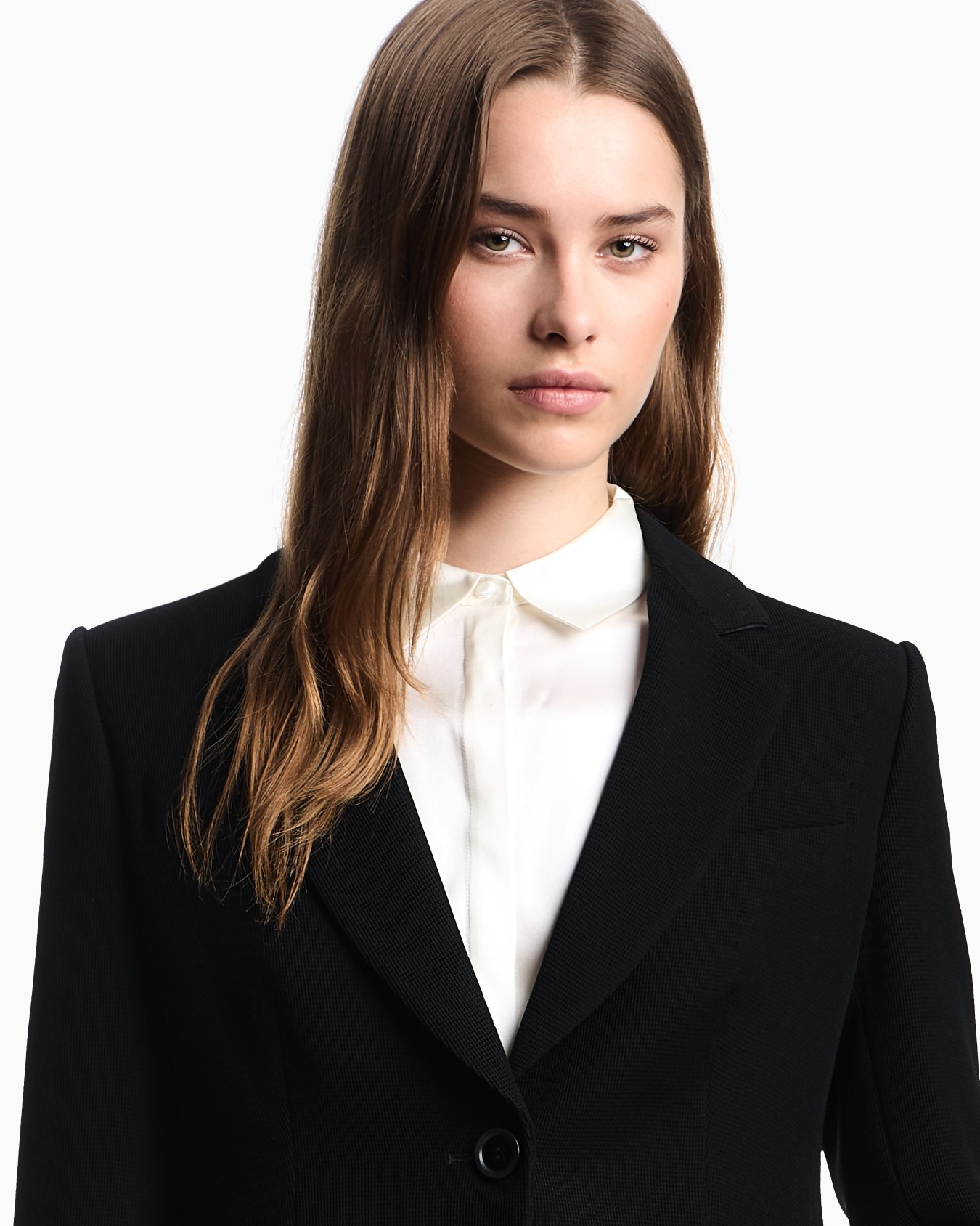 Blazer à simple boutonnage en tissu technique gaufré ASV Diapositive 4