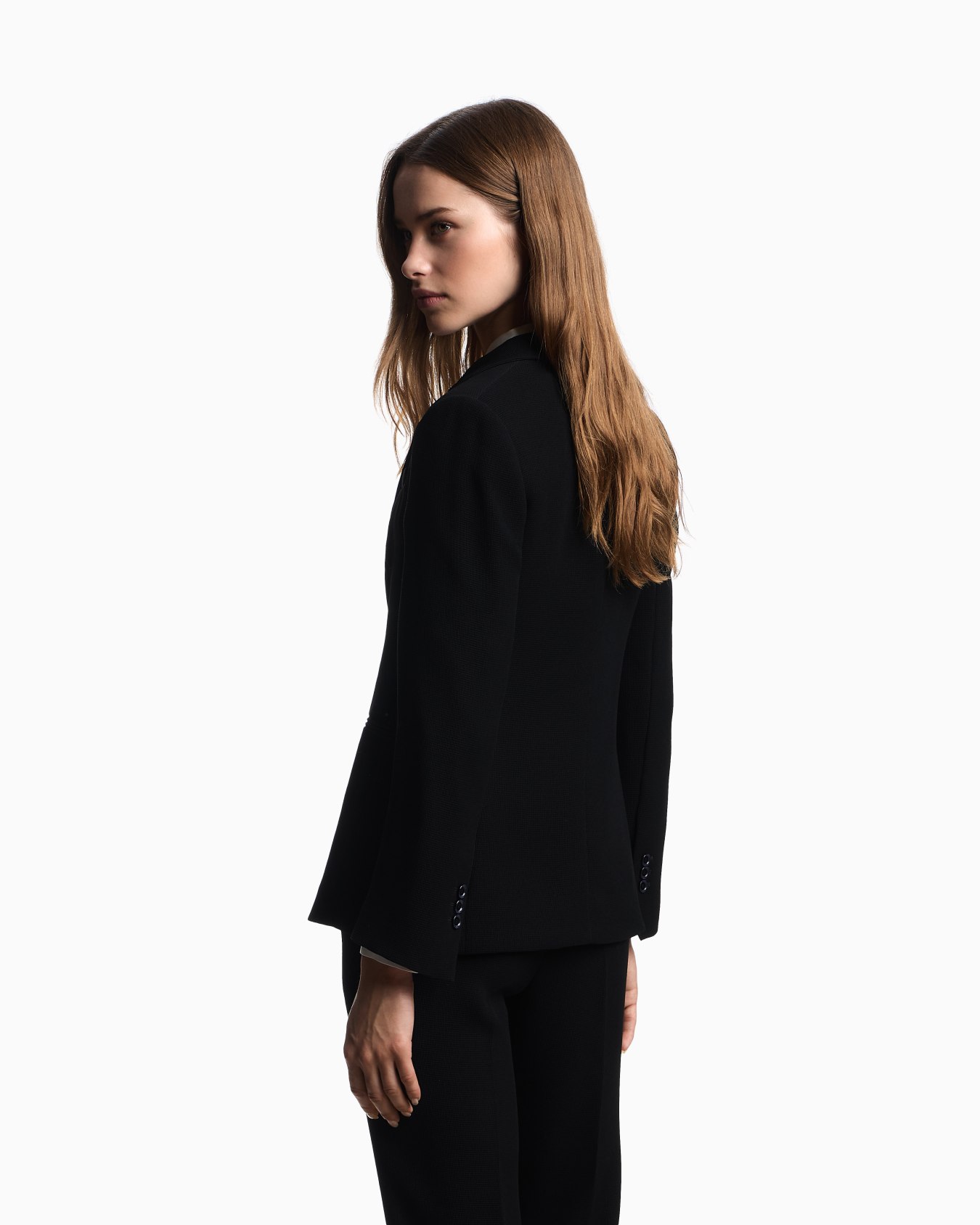 Blazer à simple boutonnage en tissu technique gaufré ASV Diapositive 2
