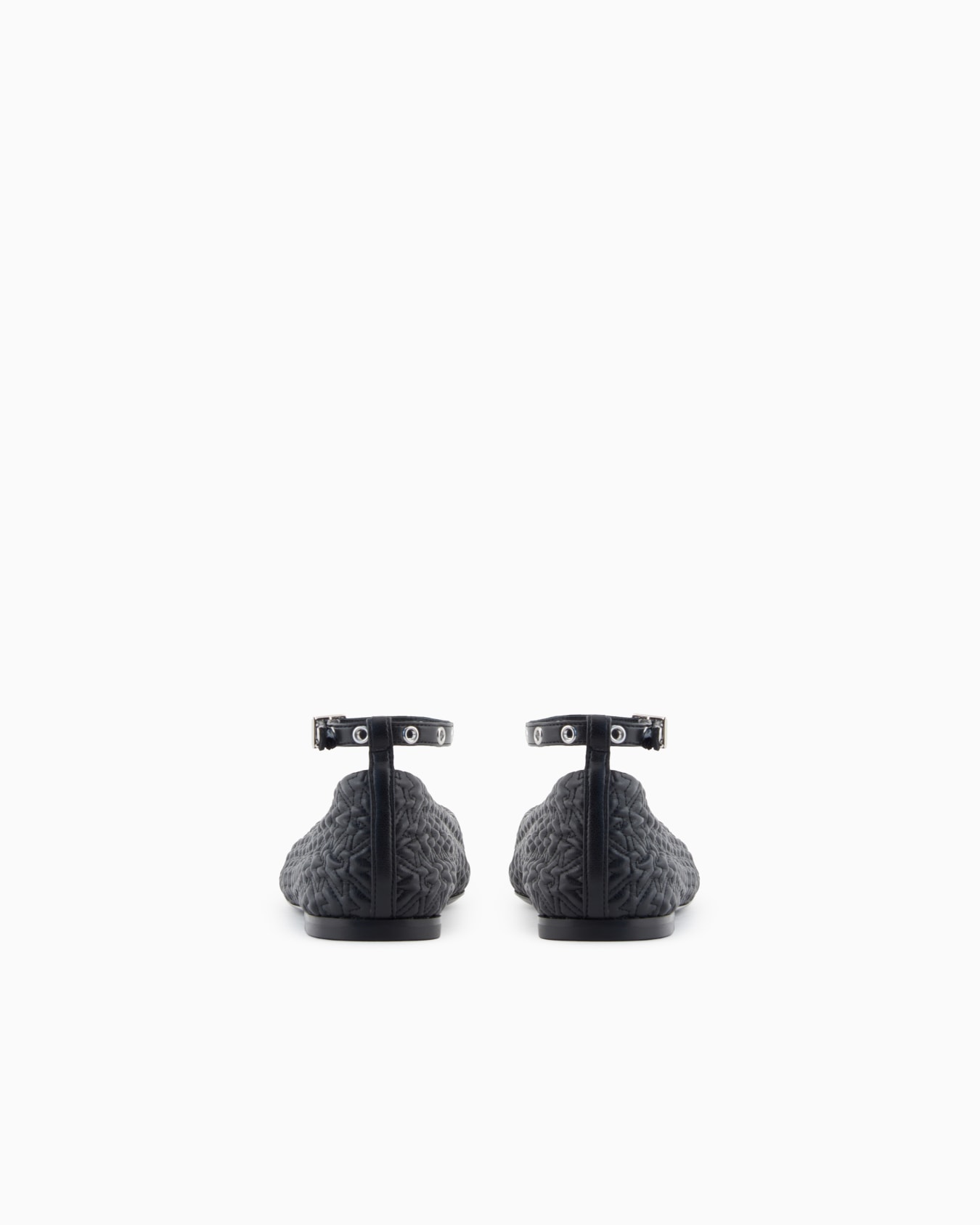 Embossed nappa leather-effect ballerinas with strap  Slide 3