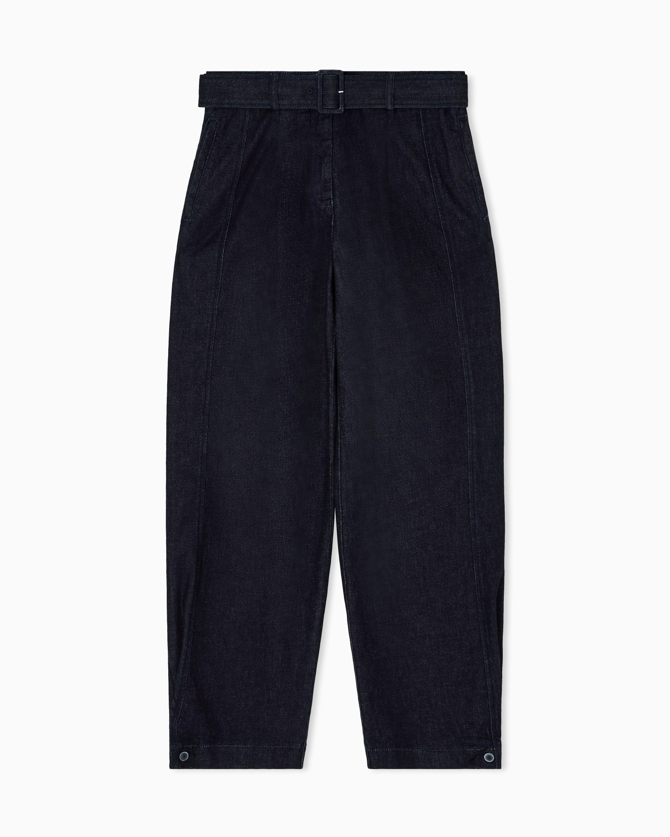 Pantalon à pinces avec ceinture en denim Icon Diapositive 0