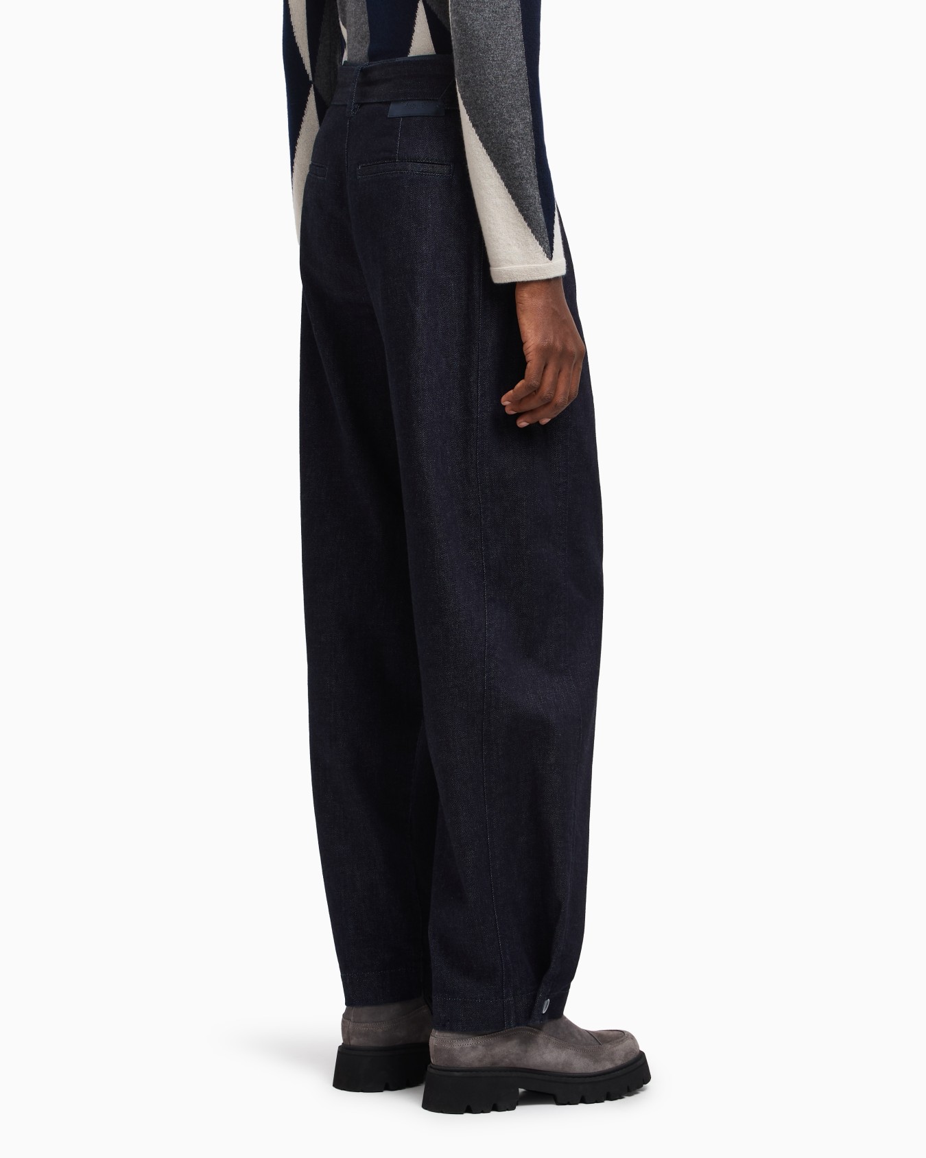 Pantalon à pinces avec ceinture en denim Icon Diapositive 2