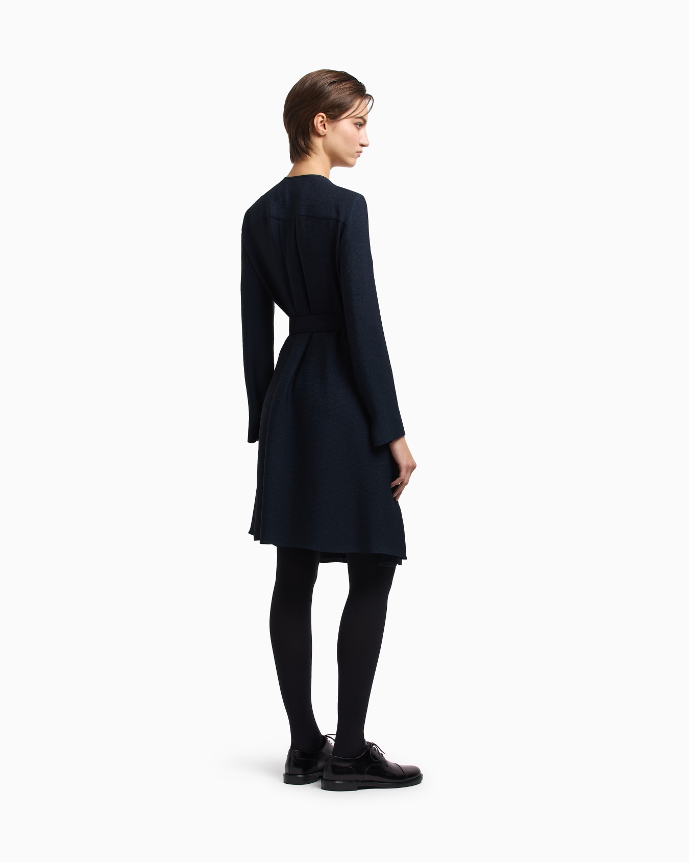 Icon fluid armure fabric dress with belt Slide 2