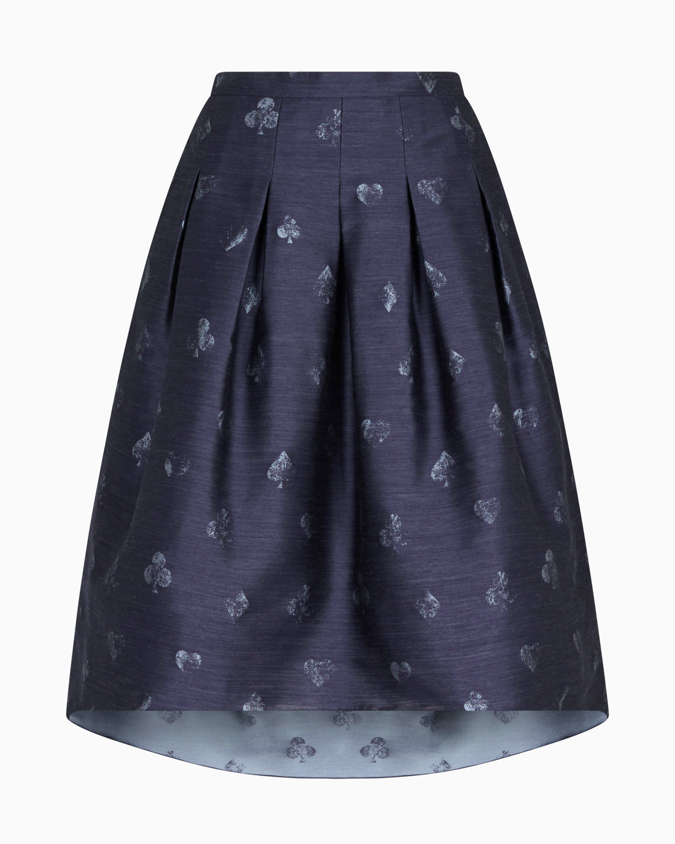 Jeu de Cartes motif wool-blend jacquard skirt with godet pleats Slide 0