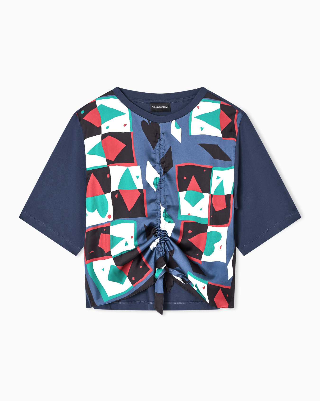 T-shirt in jersey con pannello in satin ASV Slide 0