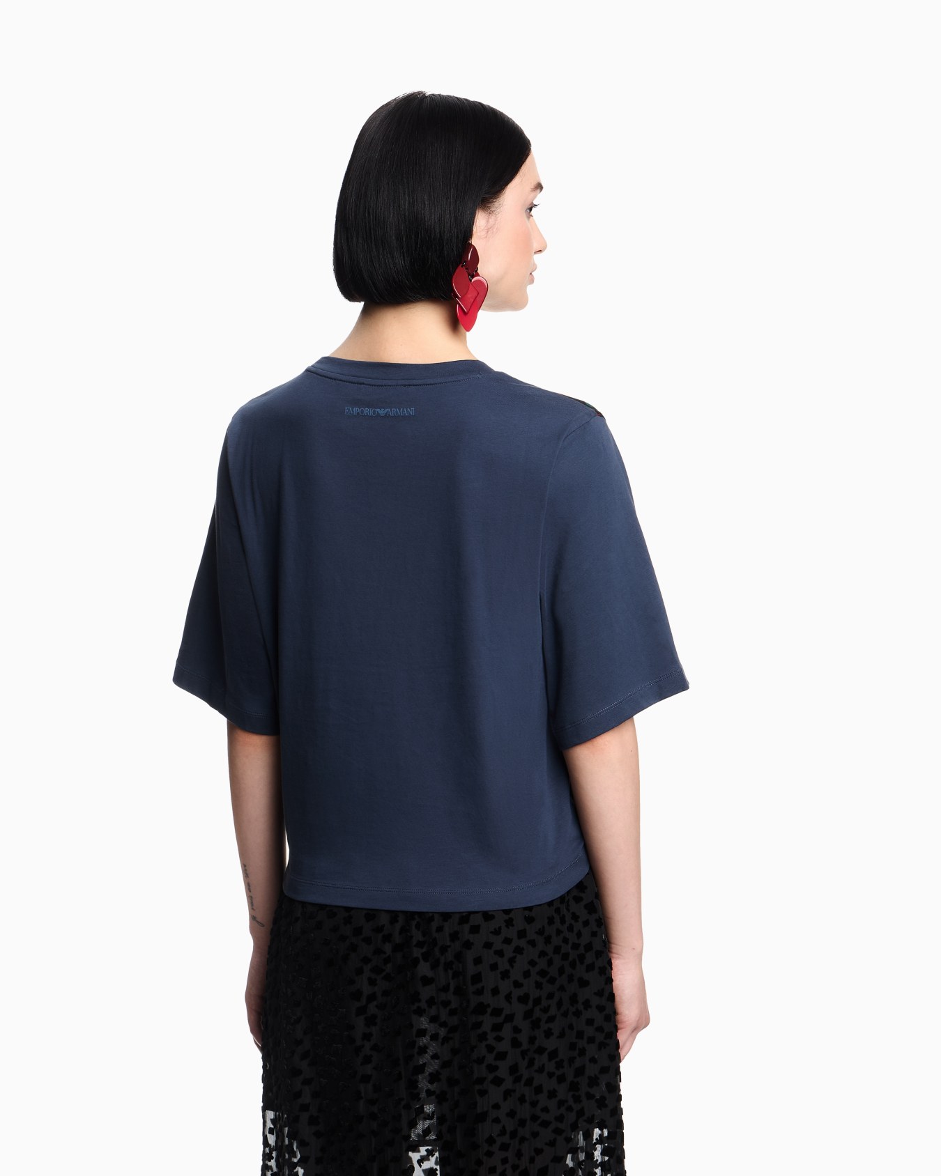 T-shirt in jersey con pannello in satin ASV Slide 2