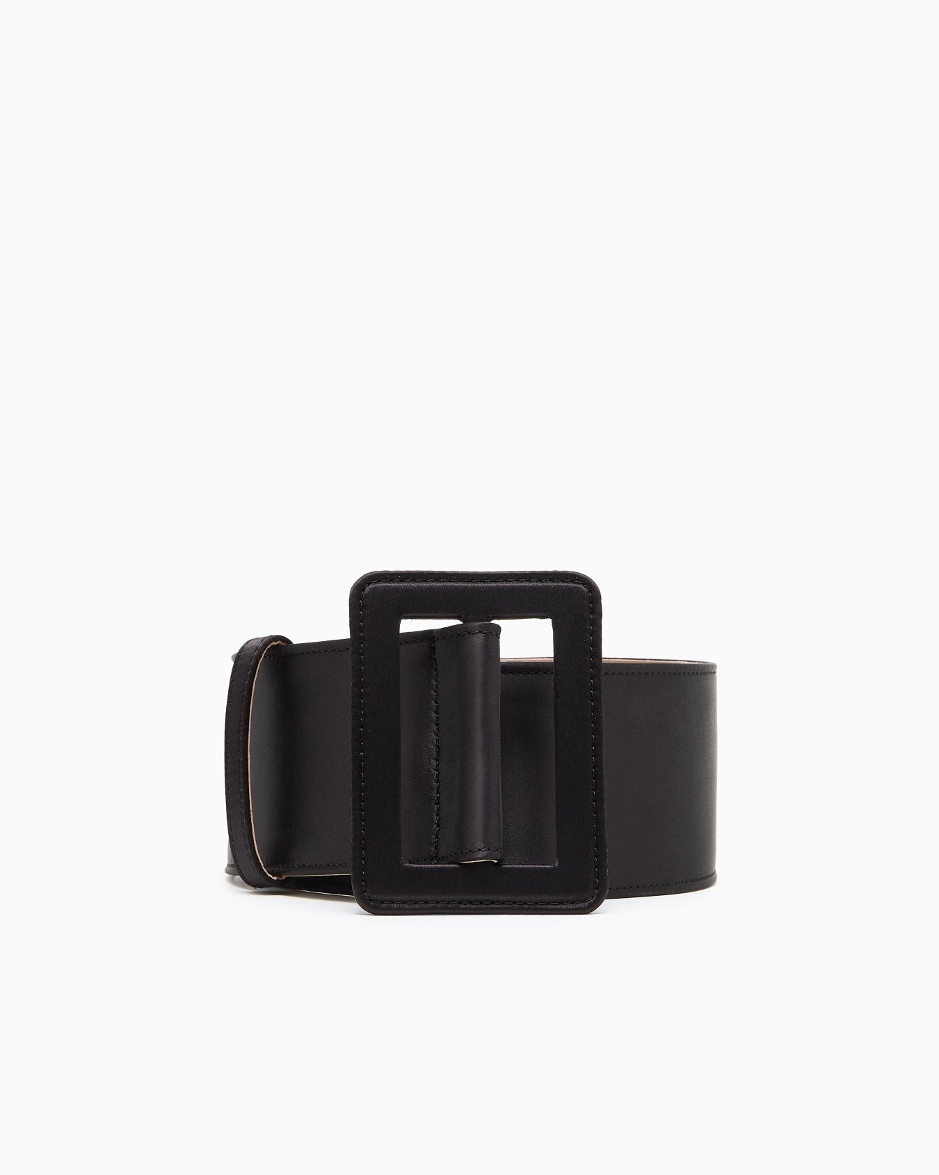 Cintura a vita alta in satin Slide 0