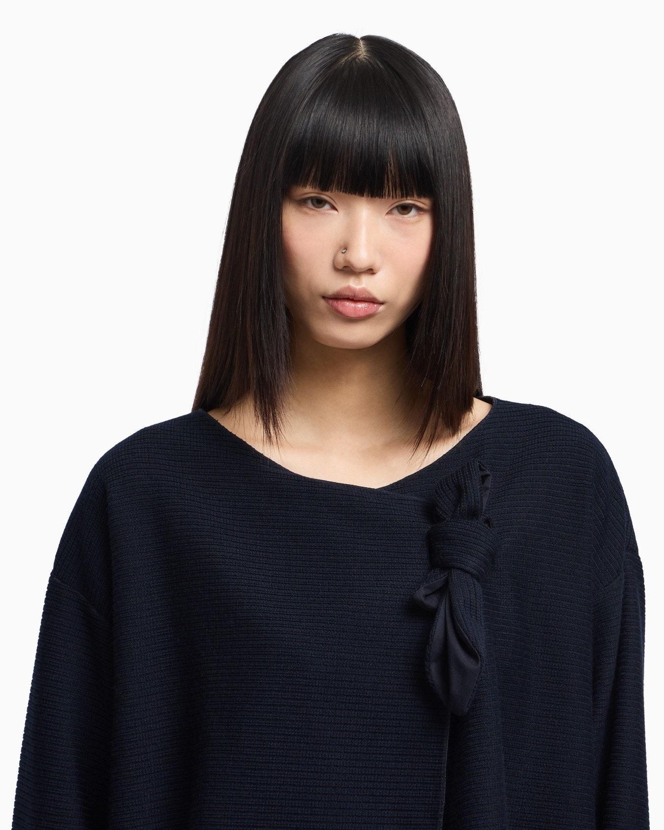 Icon ribbed jacquard jersey jacket with bow Slide 5