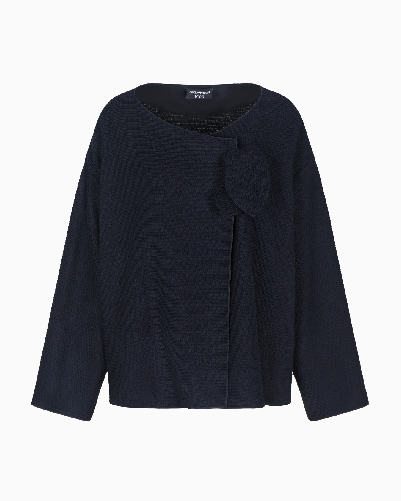 Icon ribbed jacquard jersey jacket with bow Slide 0