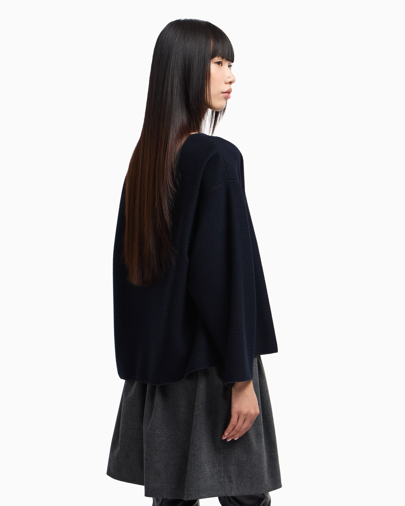 Icon ribbed jacquard jersey jacket with bow Slide 3