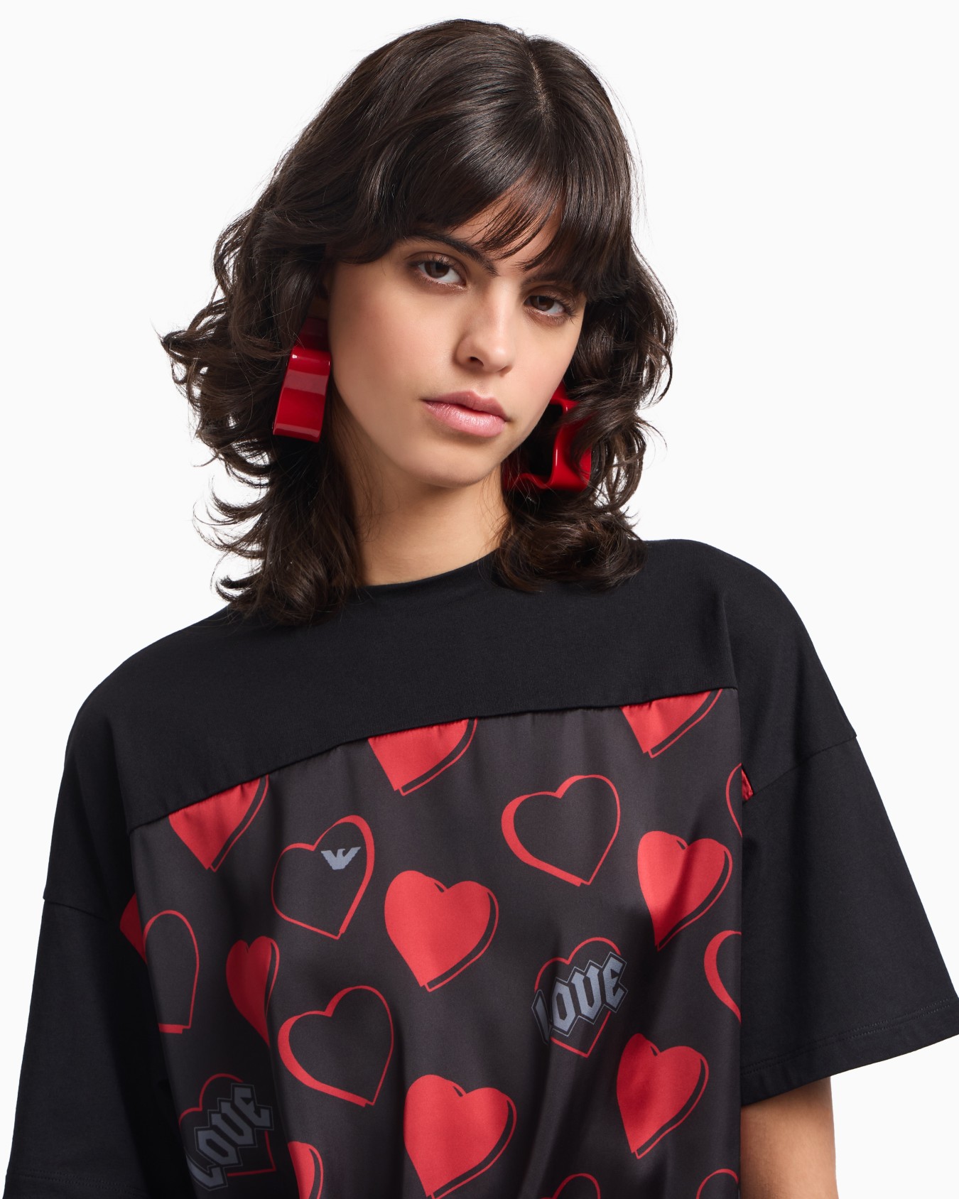 T-shirt in jersey con inserto in satin Capsule San Valentino ASV Slide 4