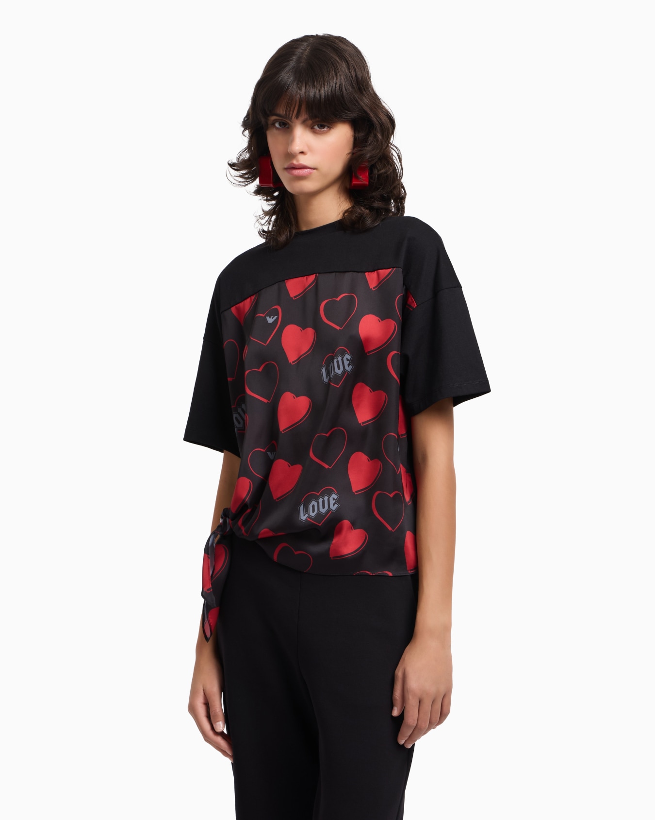 T-shirt in jersey con inserto in satin Capsule San Valentino ASV Slide 3