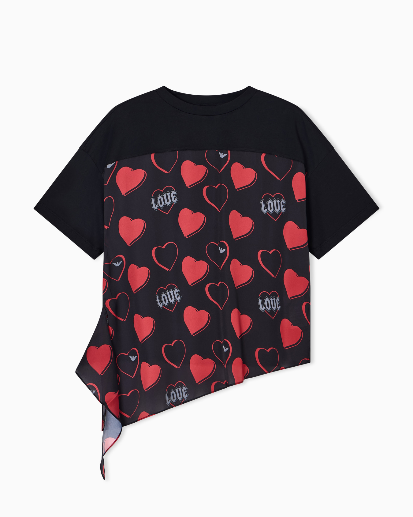 T-shirt in jersey con inserto in satin Capsule San Valentino ASV Slide 0