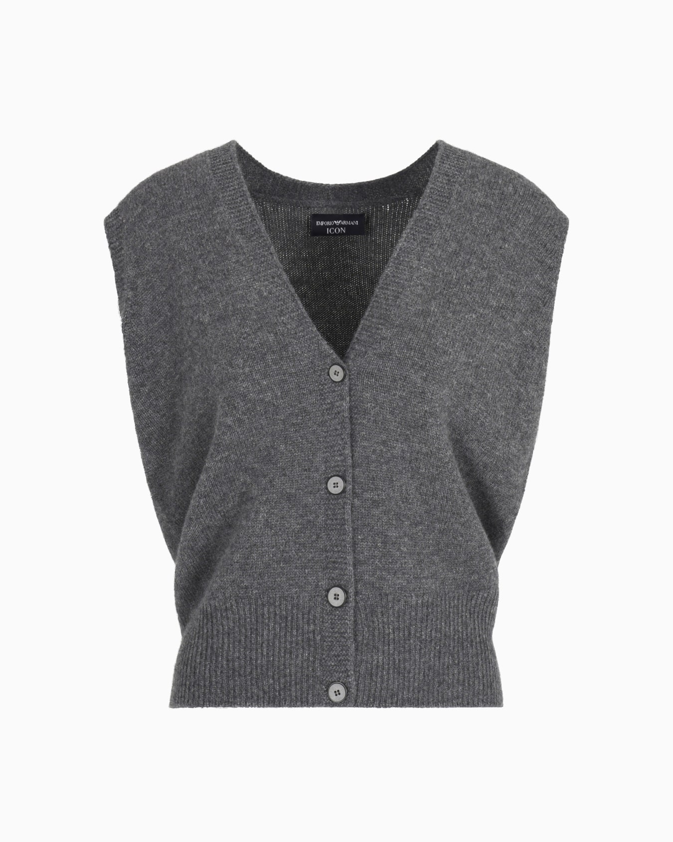 Gilet monopetto in puro cashmere rasato Icon Slide 0