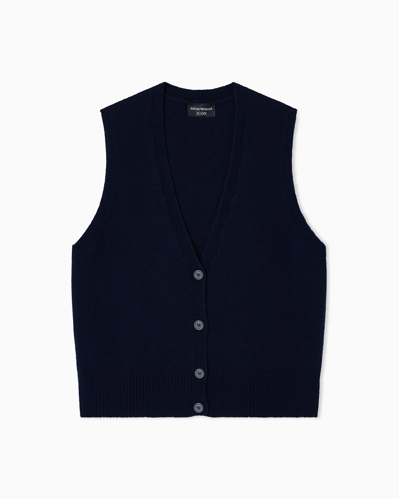 Icon single-breasted waistcoat in plain-knit cashmere Slide 0