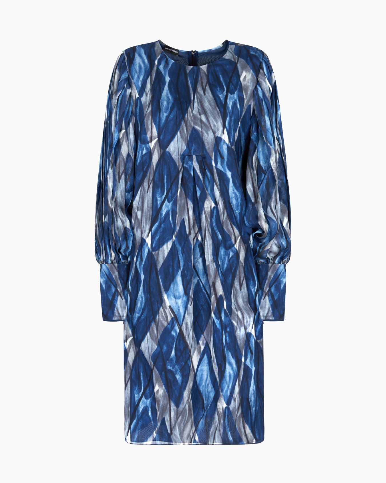 Silk chiffon dress with abstract all-over print Slide 0