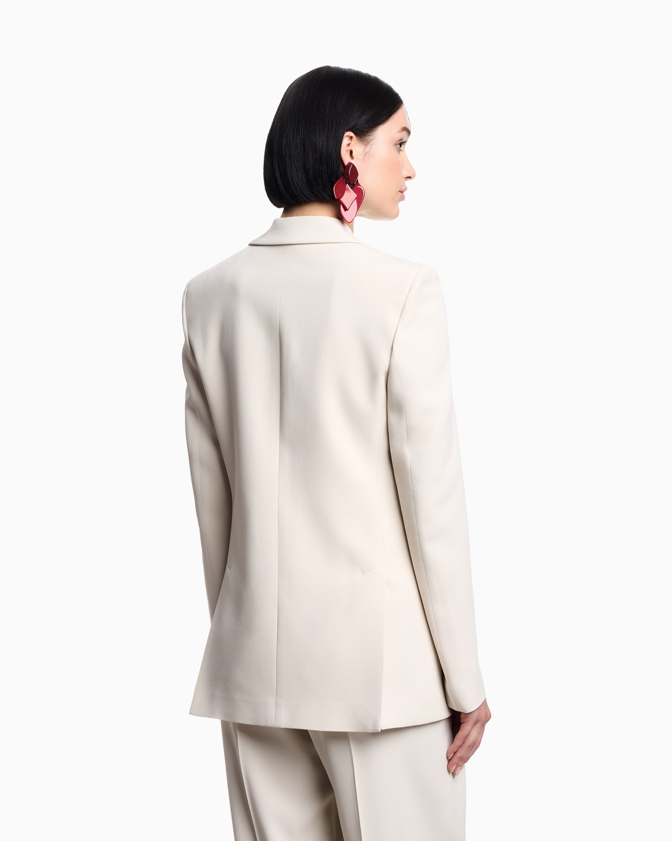 Single-breasted blazer in envers satin with Jeu de Cartes detail  Slide 2