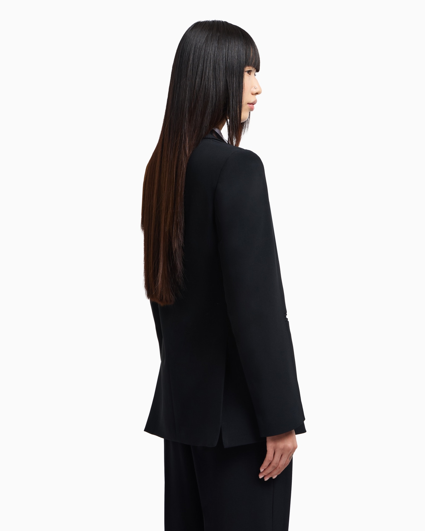 Blazer à simple boutonnage en envers satin avec détail jeu de Cartes  Diapositive 2