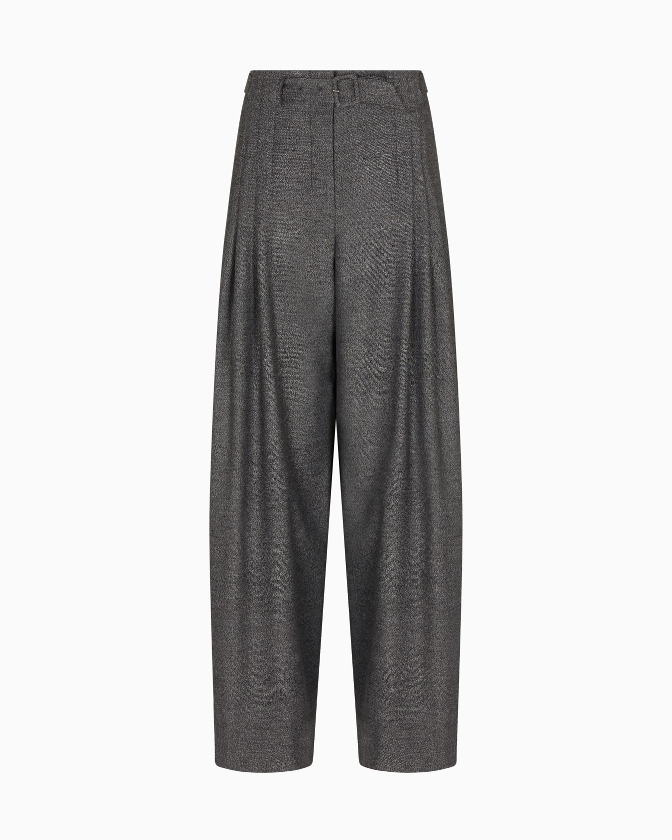 Trousers with darts and a belt in a mouliné flannel Slide 0