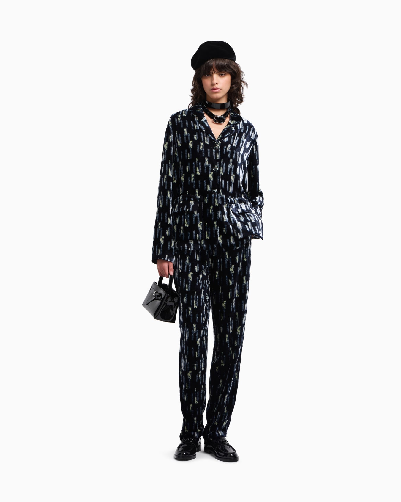 Printed velvet trousers Slide 2