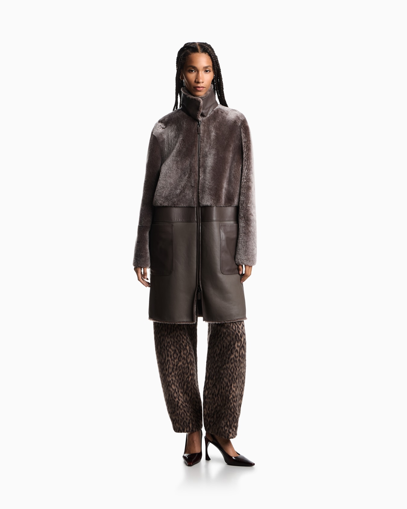 ASV reversible coat in Spanish merino shearling lambskin Slide 5