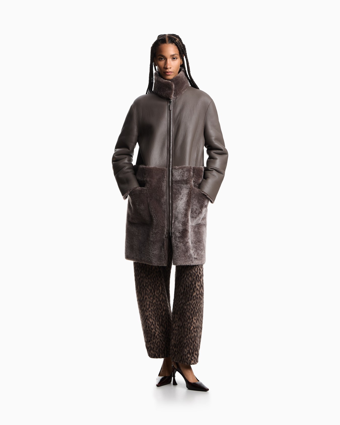 ASV reversible coat in Spanish merino shearling lambskin Slide 1