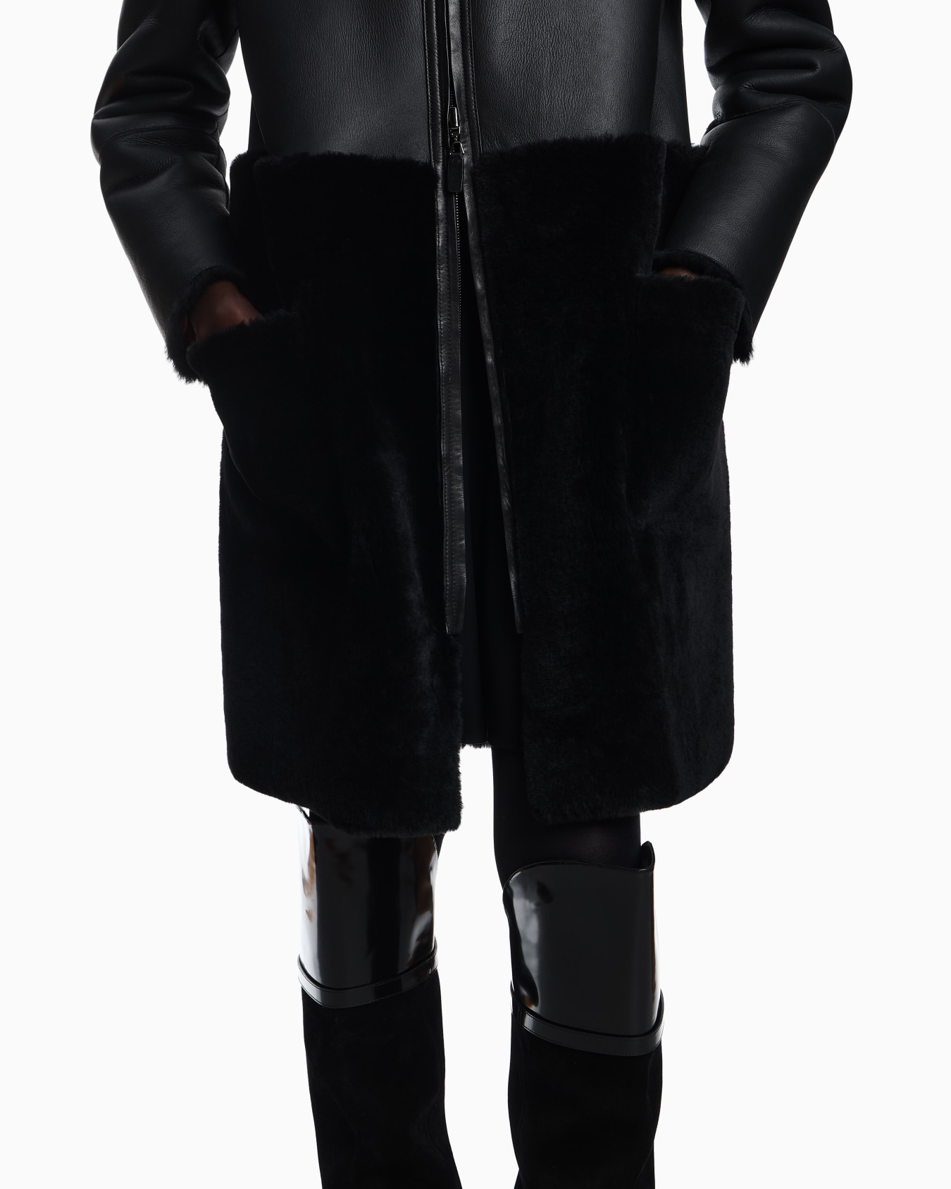 ASV reversible coat in Spanish merino shearling lambskin Slide 4