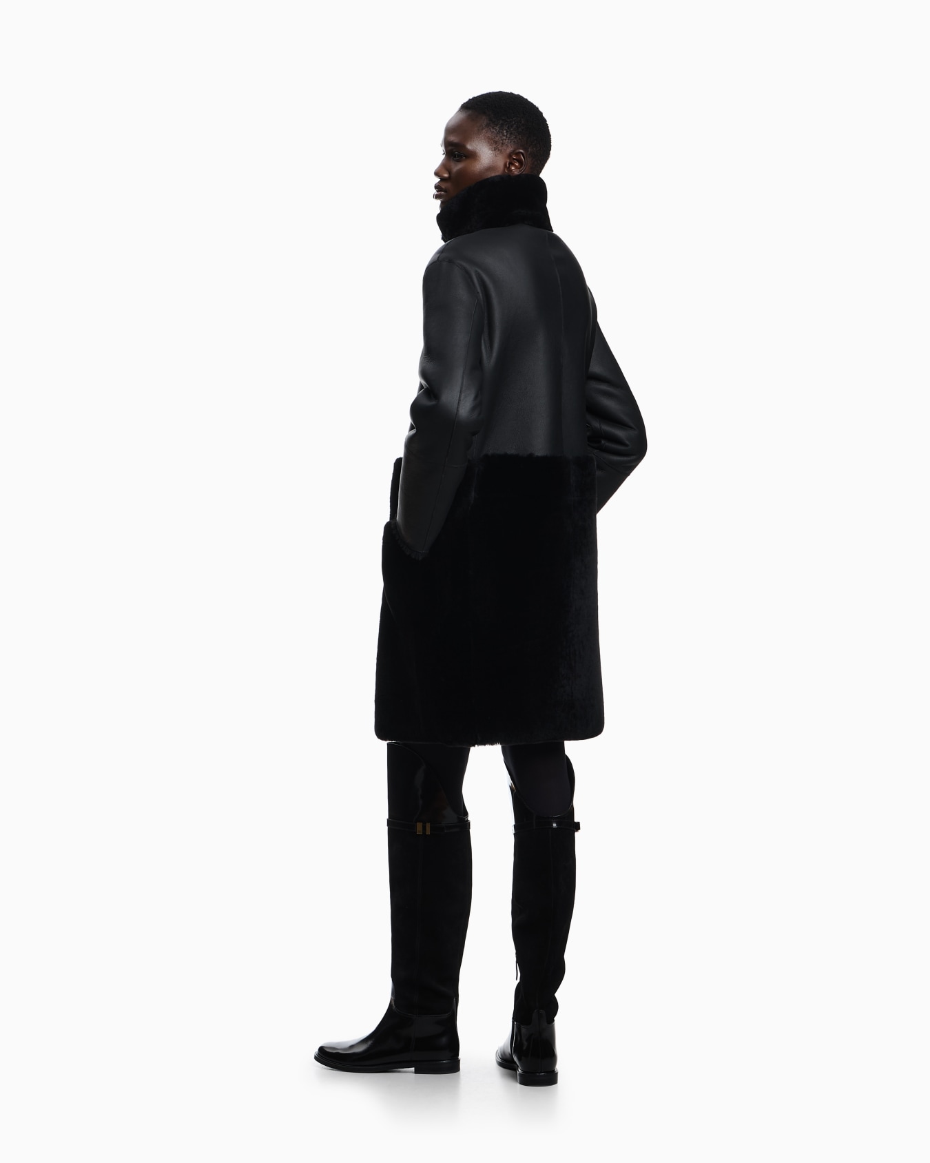 ASV reversible coat in Spanish merino shearling lambskin Slide 2