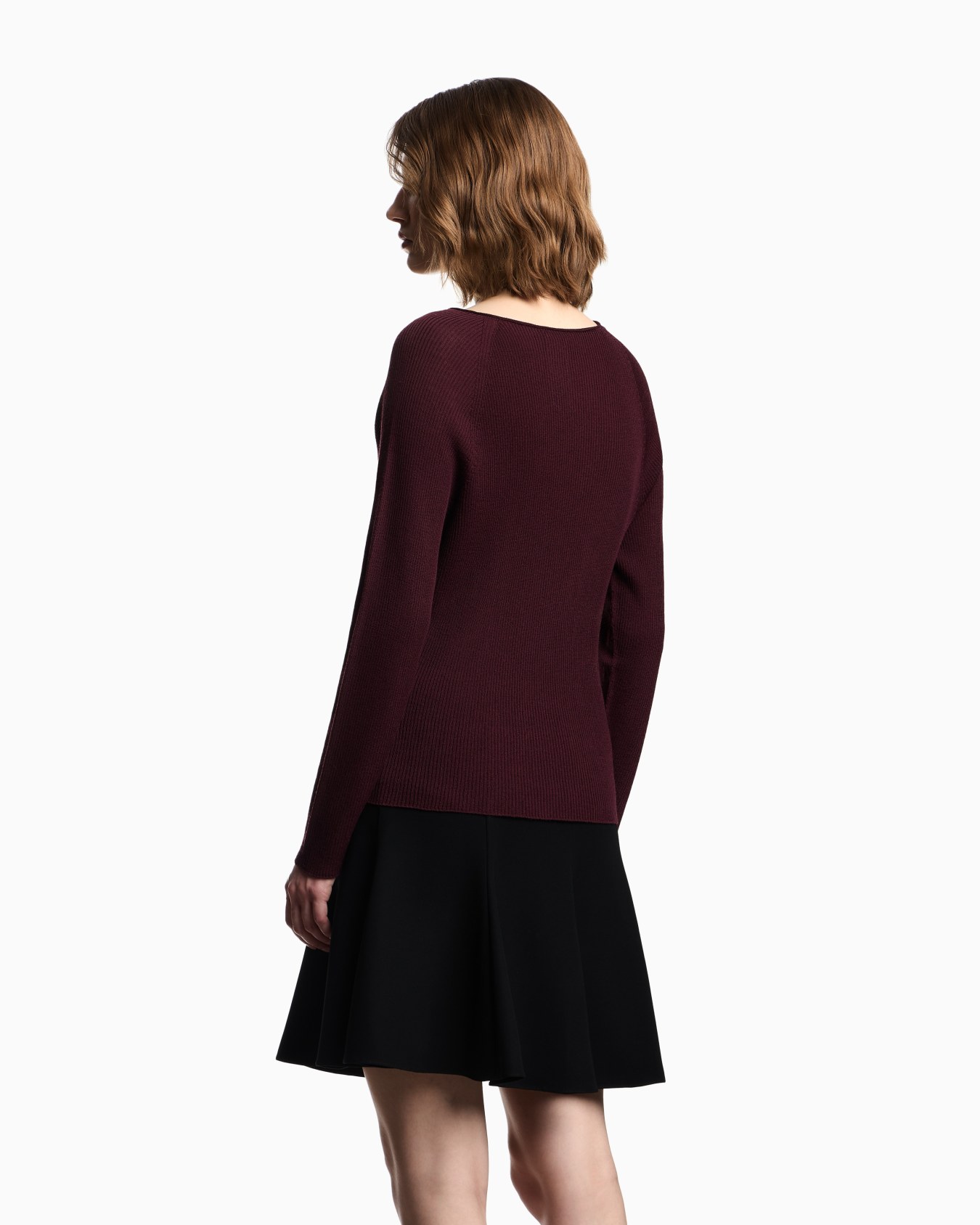 Jersey con cuello de pico en mezcla de lana virgen cápsula Polygon Diapositiva 2
