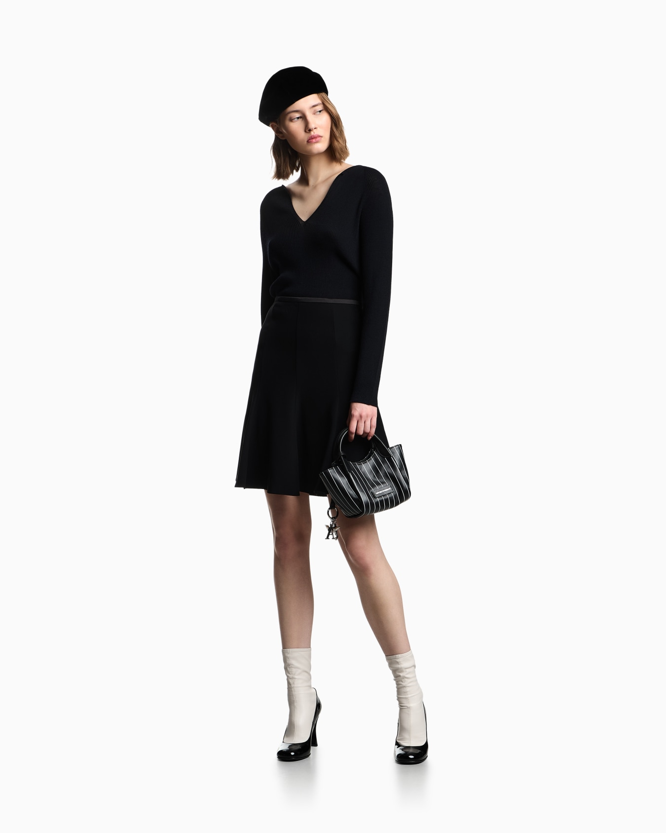 Polygon capsule collection virgin wool blend V-neck jumper Slide 1