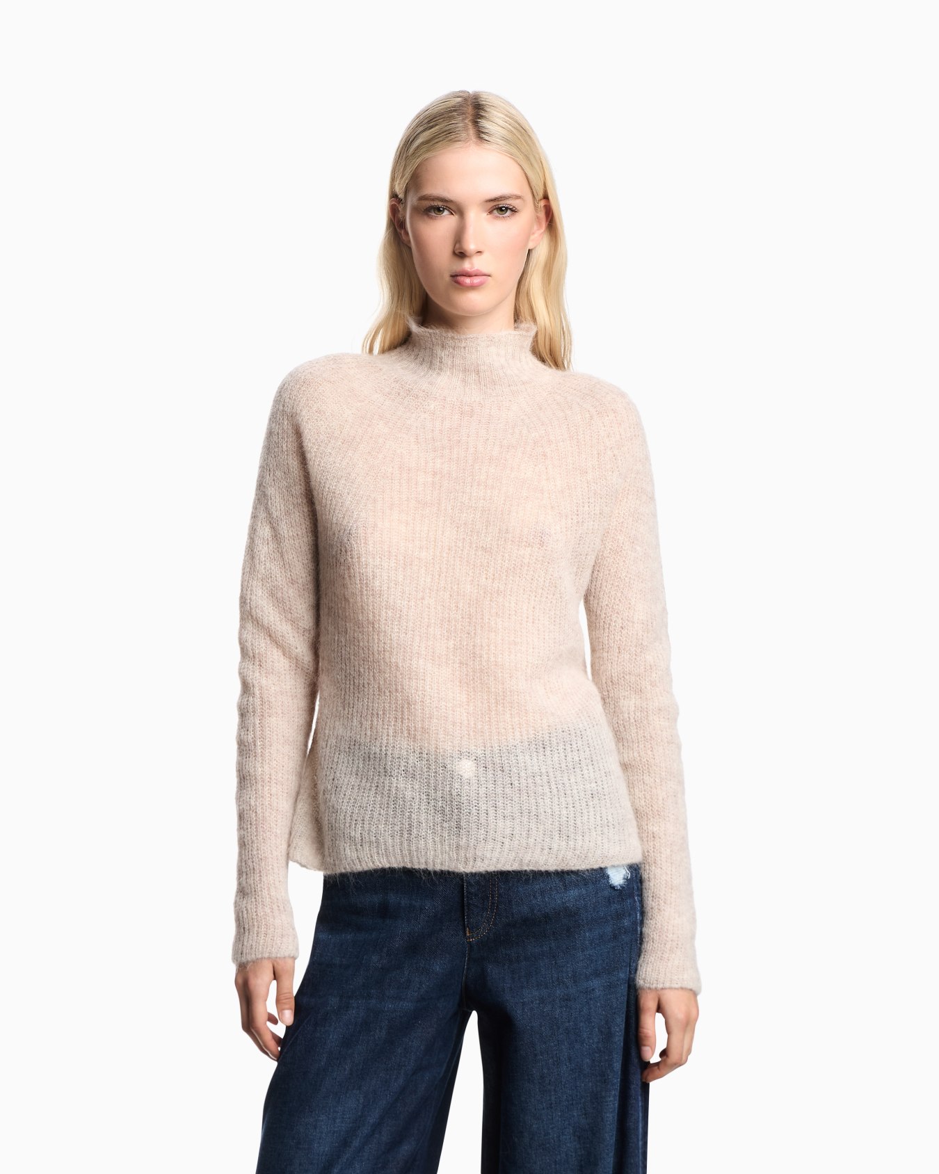 Mock-neck jumper in an alpaca wool blend Slide 3
