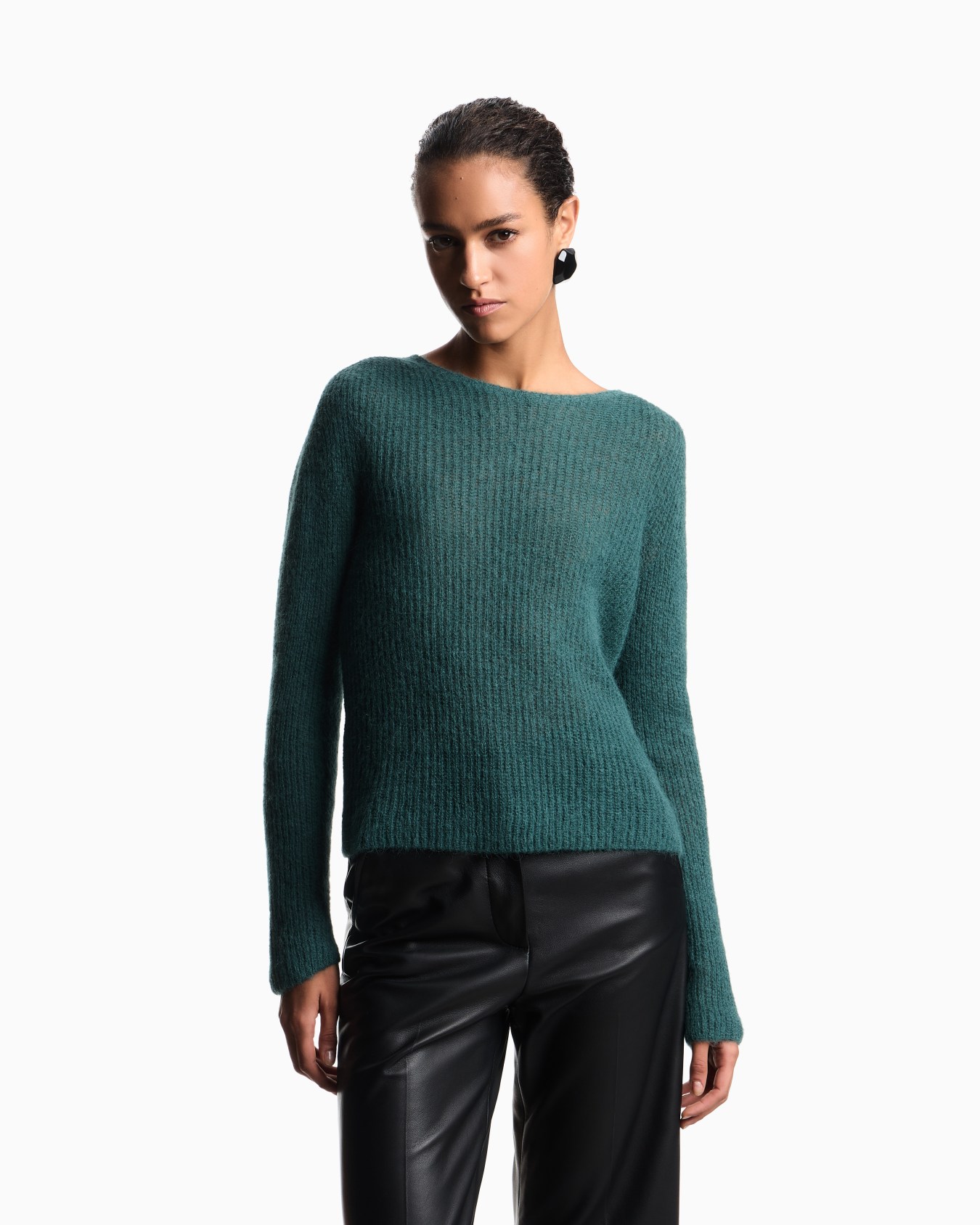 Alpaca wool-blend, crew-neck jumper Slide 3