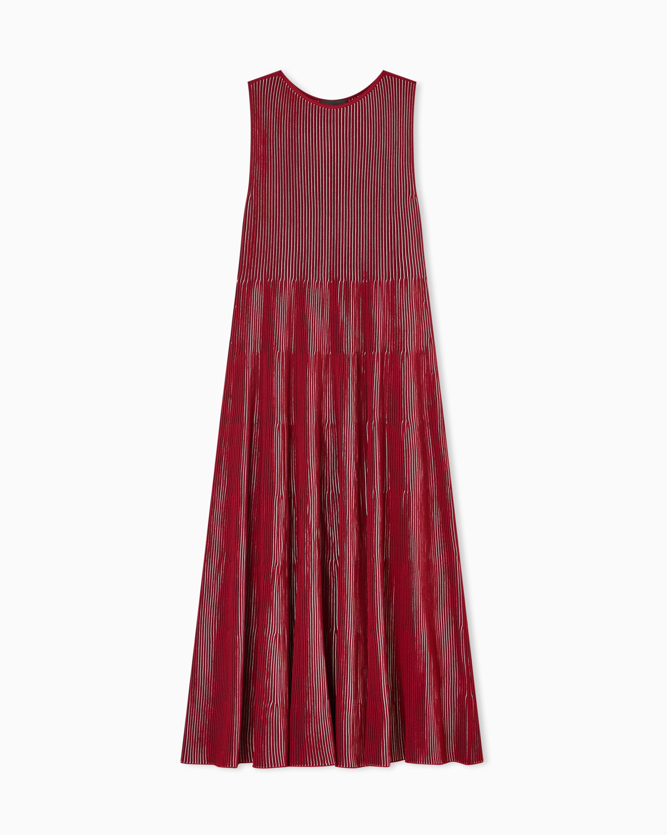 Sleeveless dress in knit front and back plated effect Slide 0